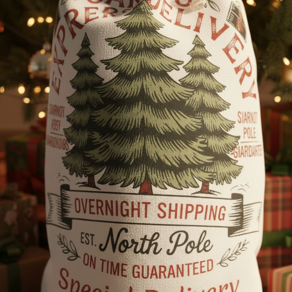 Personalized Santa Express Delivery Christmas Gift Sack, Custom Santa Sack.