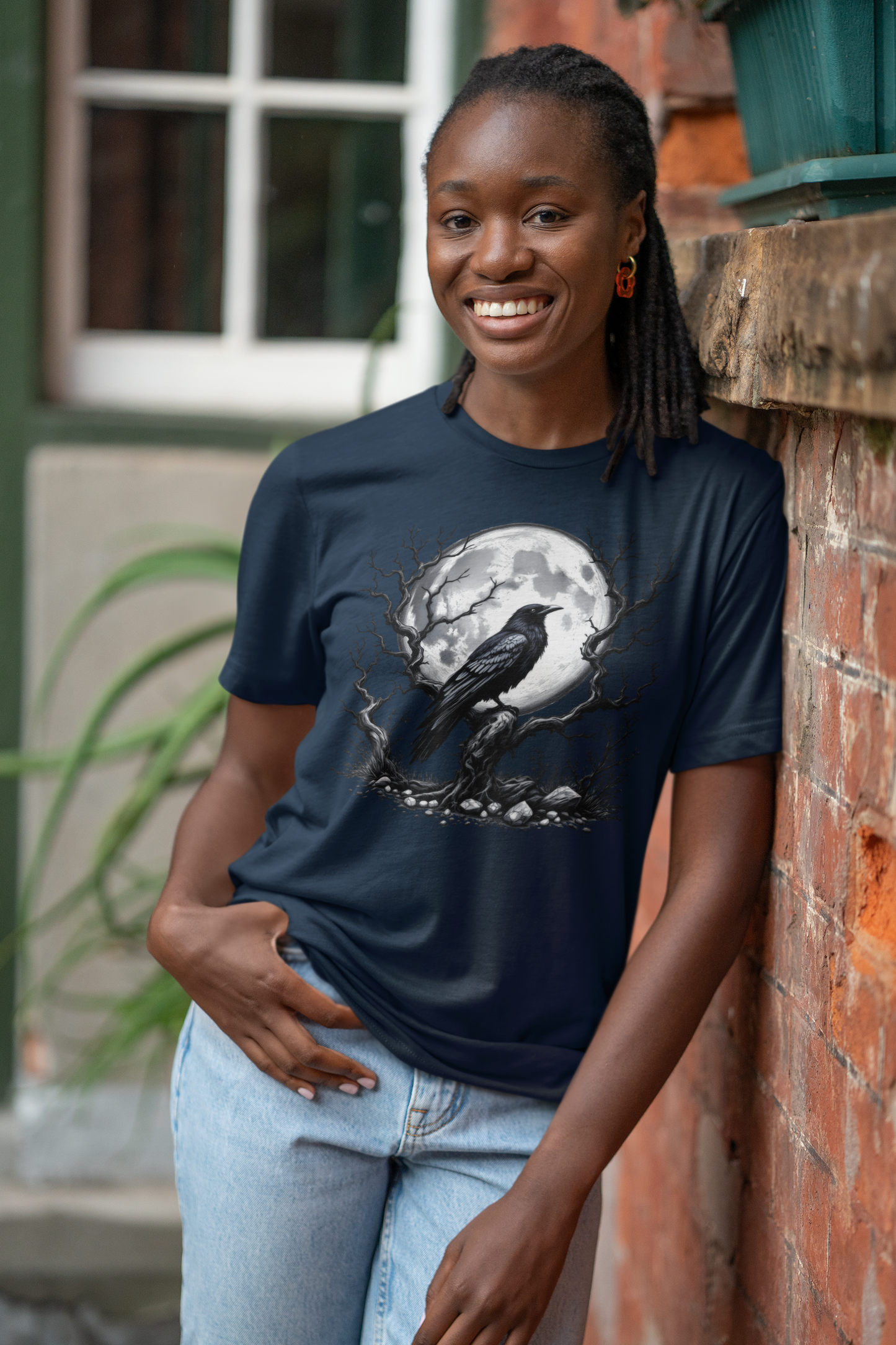 Moonlit Raven Shirt, Raven T Shirt, Black Crow Tee, Crows T Shirt, Pagan Shirt.