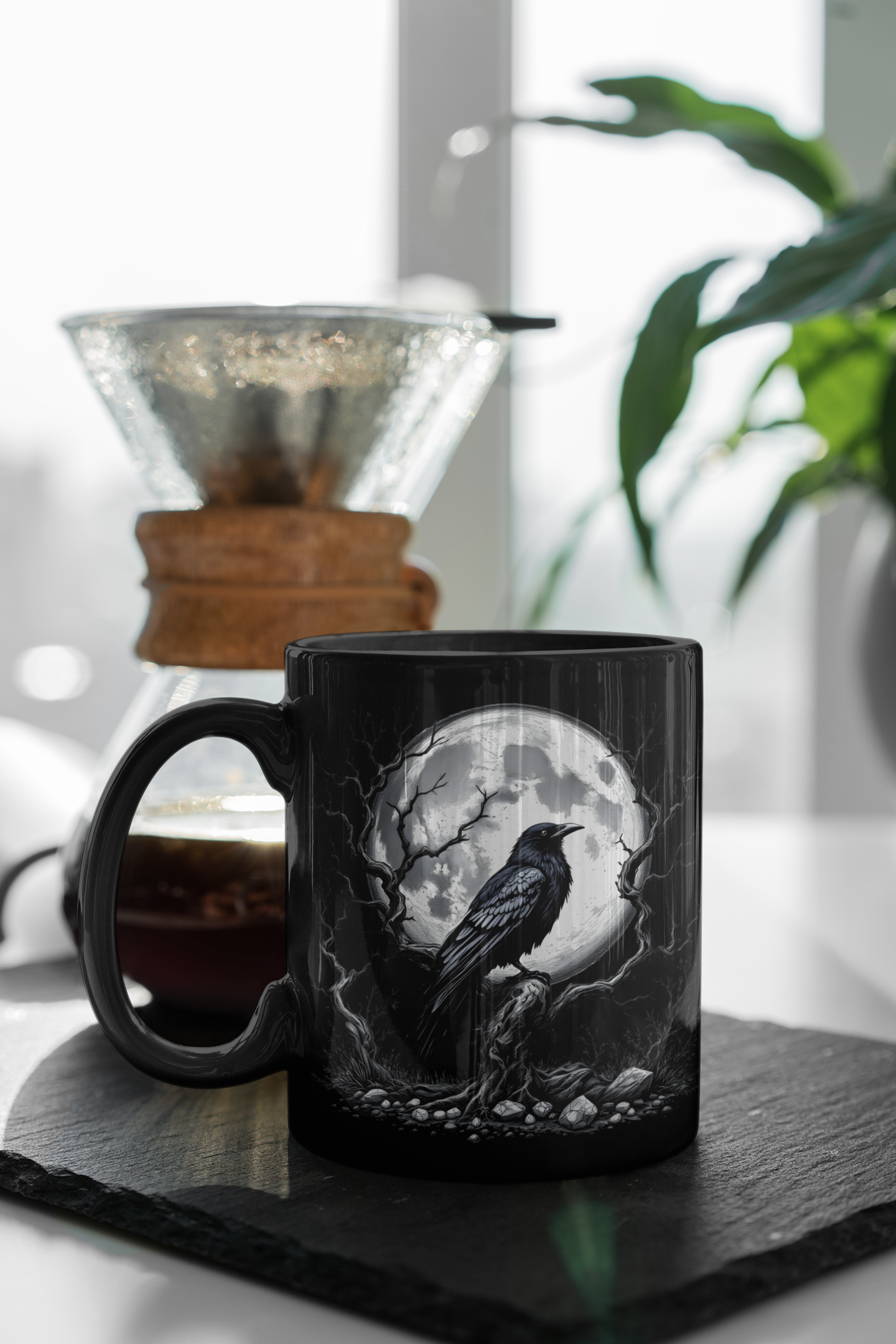 Gothic Raven Black Mug, Witchy 15oz Coffee Cup, Raven Mug, Gothic Coffee Mug, Witchy Mugs, Moon Mug, Raven Gifts
