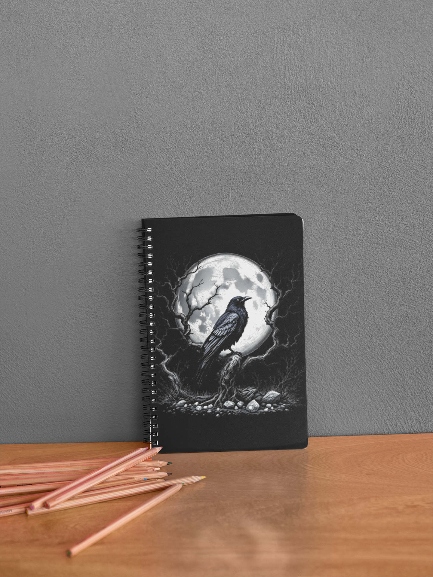 Moonlit Raven Gothic Witchy Notebook, Grimoire Journal, Raven Notebook, Witchy Journal,Whimsigoth Style,Gothic Journal,Spell Book,raven gift