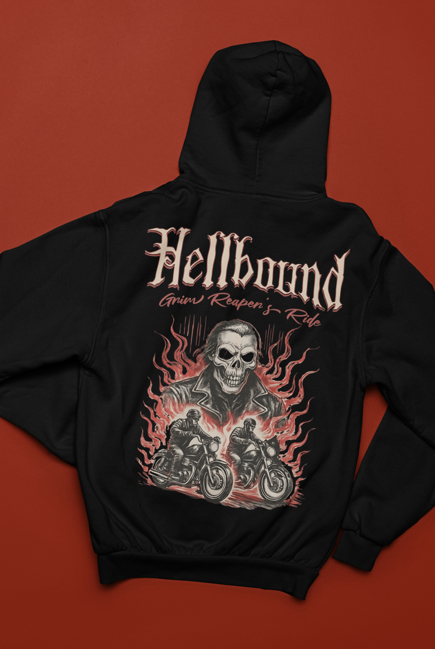 Hellbound Graphic Zip Hoodie, Biker Hoodie, Full Zip Hoodie, Winter Essentials, Biker Apparel, Motorcycle Hoodie, Metalhead Apparel