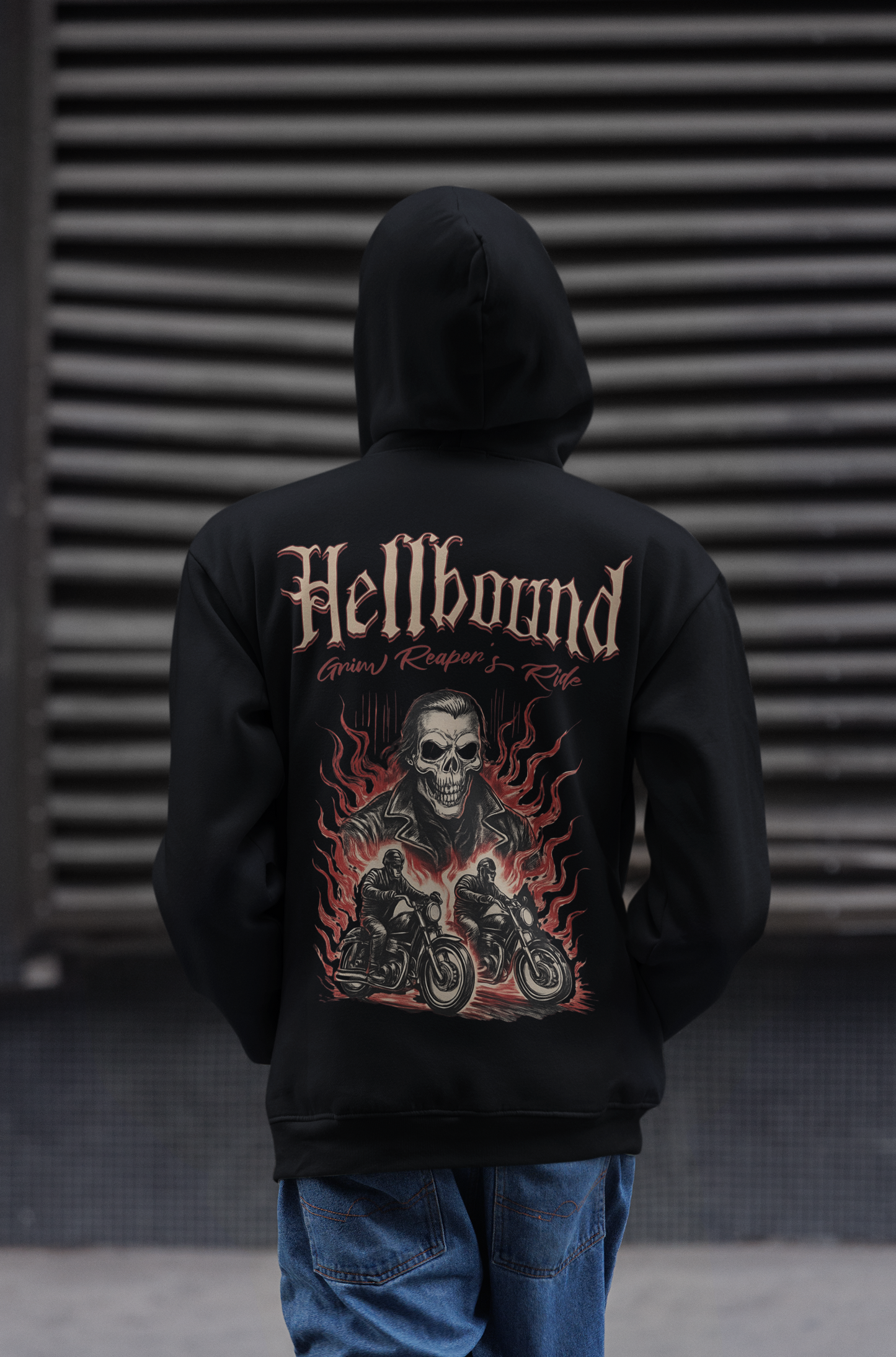Hellbound Graphic Zip Hoodie, Biker Hoodie, Full Zip Hoodie, Winter Essentials, Biker Apparel, Motorcycle Hoodie, Metalhead Apparel