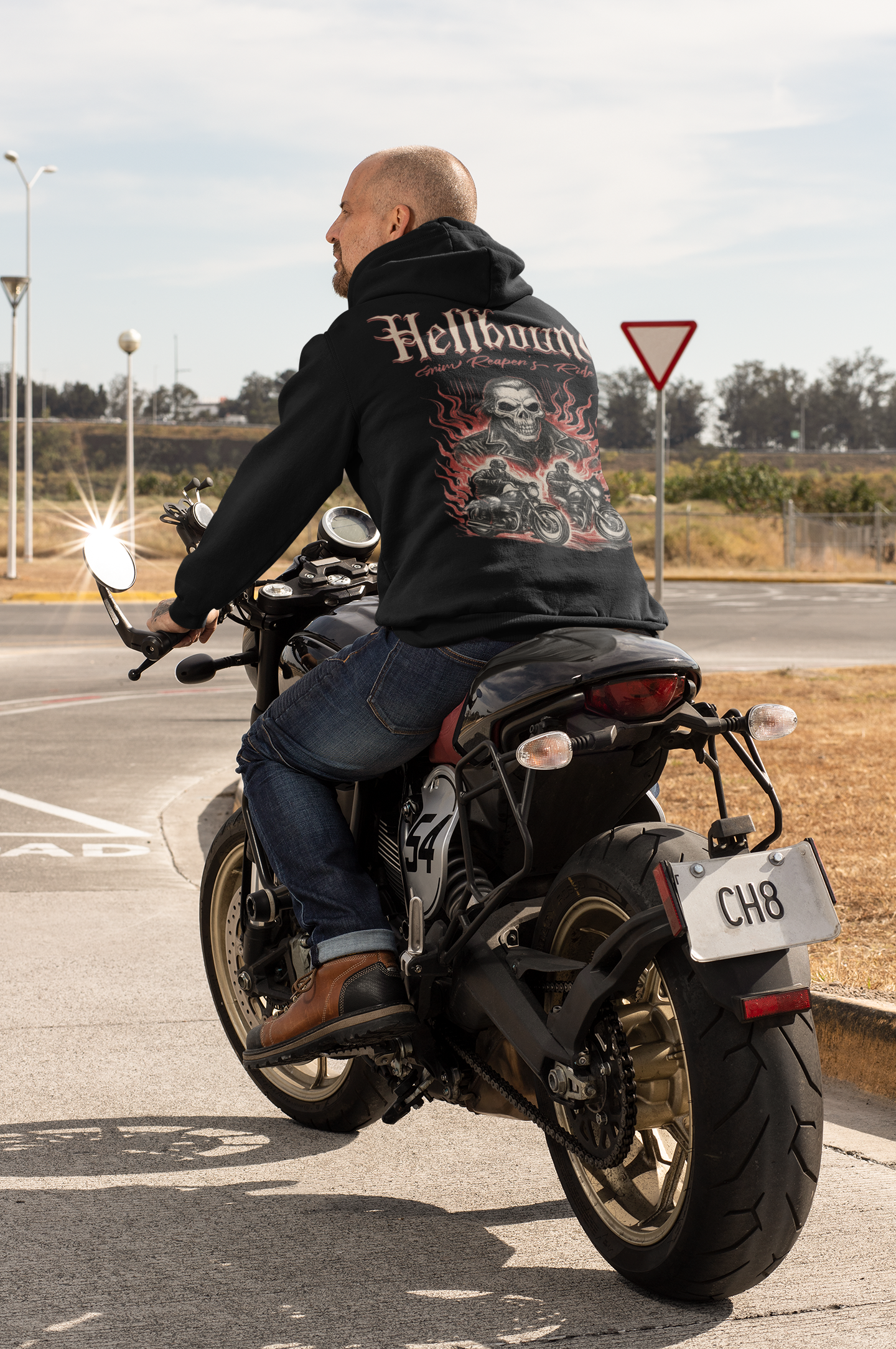 Hellbound Graphic Zip Hoodie, Biker Hoodie, Full Zip Hoodie, Winter Essentials, Biker Apparel, Motorcycle Hoodie, Metalhead Apparel