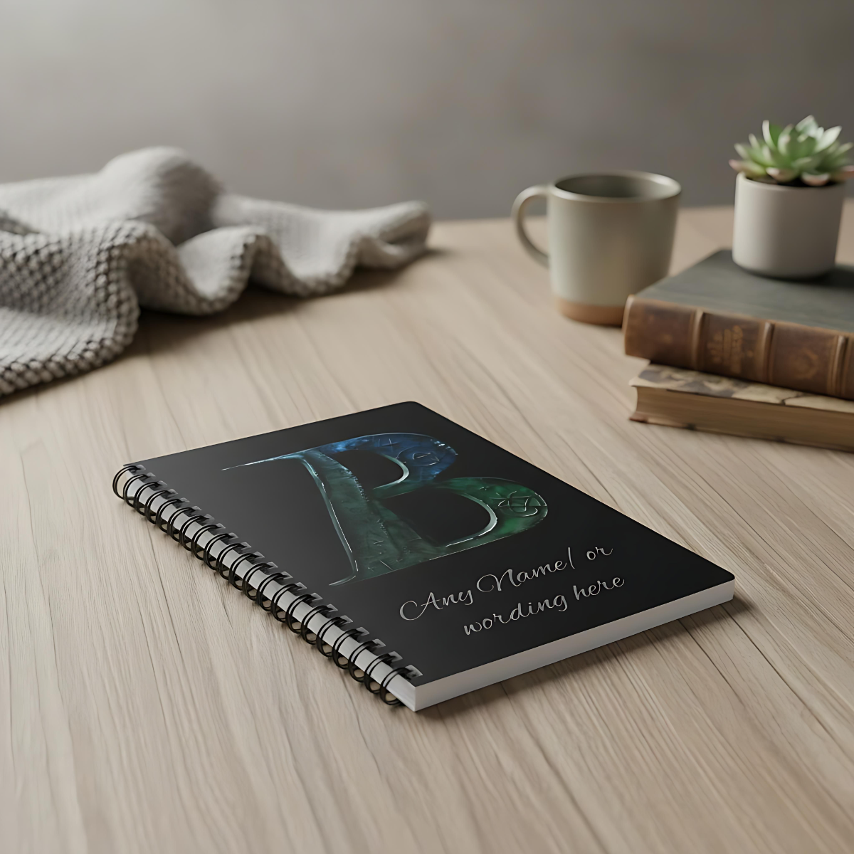 Personalized Norse Witchy Monogram A5 Notebook, Custom Journal,Monogram Notebook, Grimoire Journal, Book Of Shadows, Viking Grimoire Journal