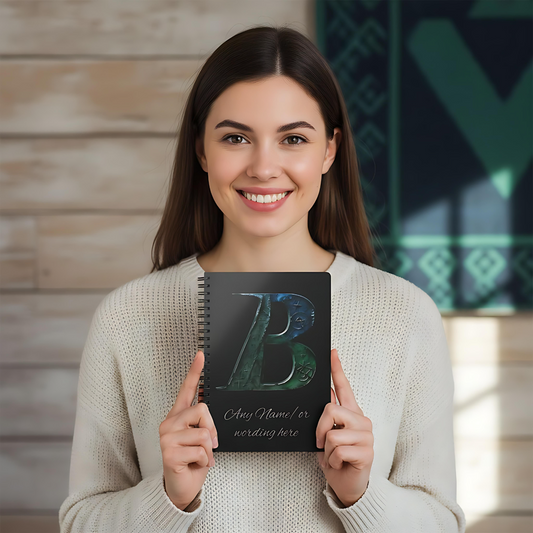 Personalized Norse Witchy Monogram A5 Notebook, Custom Journal,Monogram Notebook, Grimoire Journal, Book Of Shadows, Viking Grimoire Journal