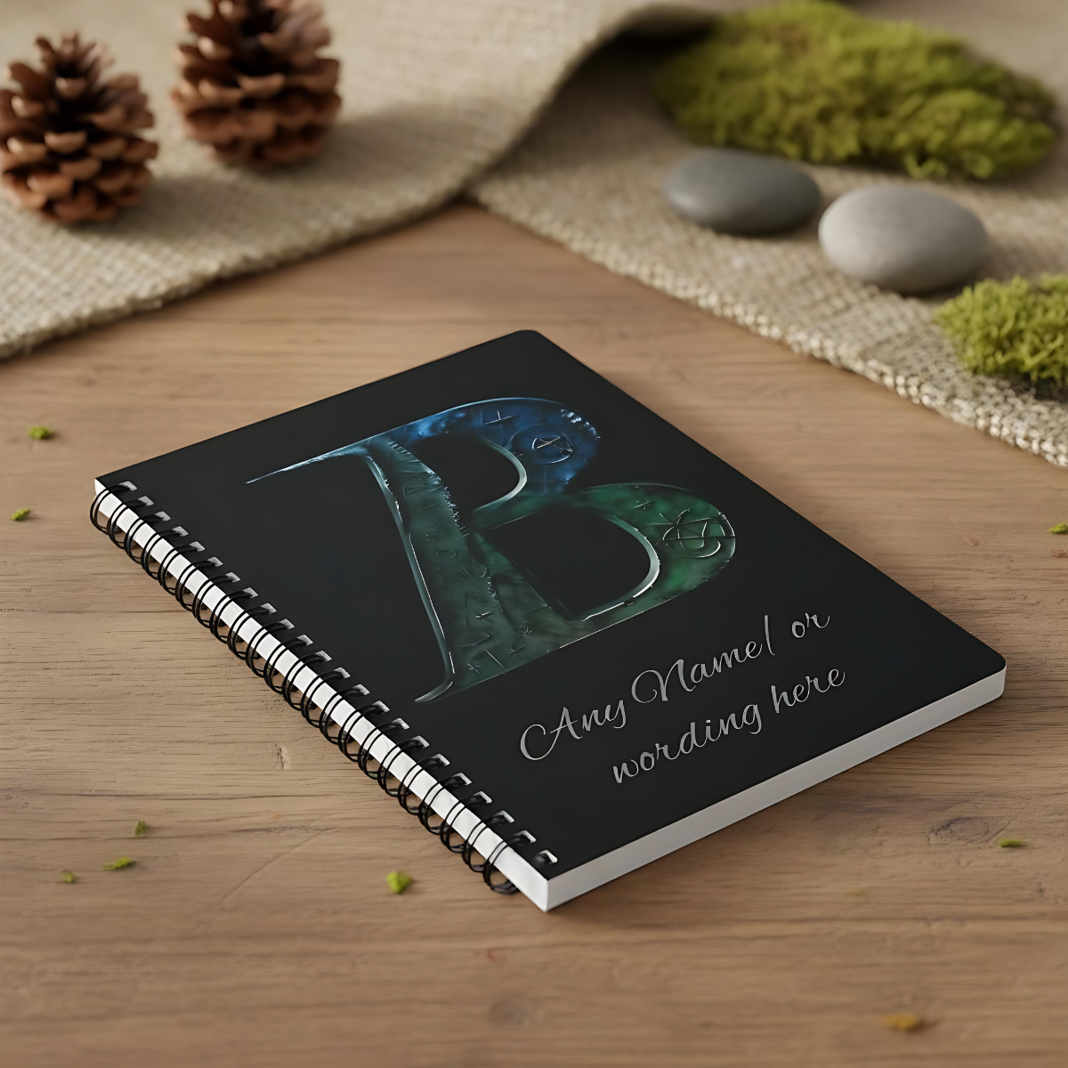 Personalized Norse Witchy Monogram A5 Notebook, Custom Journal,Monogram Notebook, Grimoire Journal, Book Of Shadows, Viking Grimoire Journal