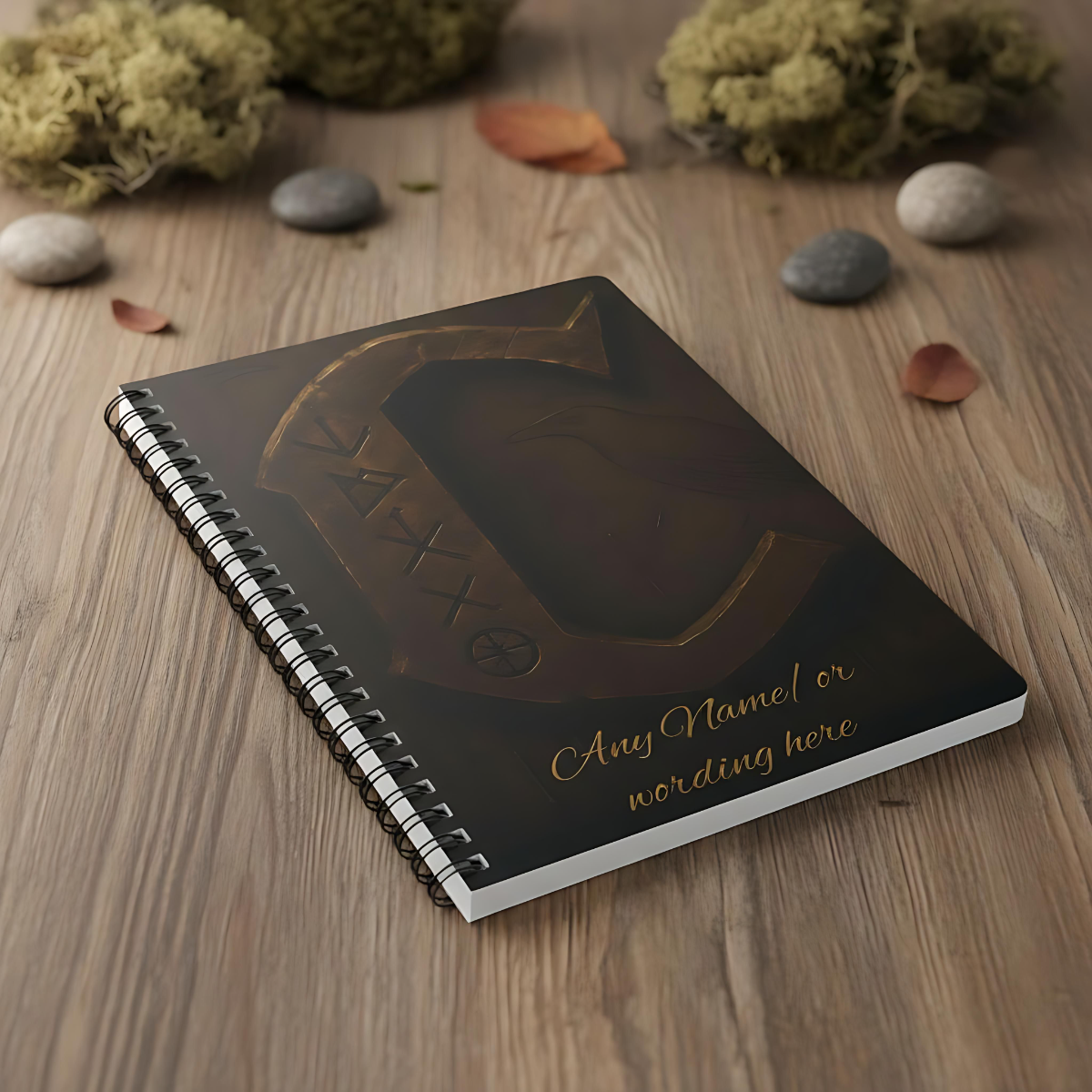 Personalized Norse Witchy Monogram A5 Notebook, Custom Journal,Monogram Notebook, Grimoire Journal, Book Of Shadows, Viking Grimoire Journal