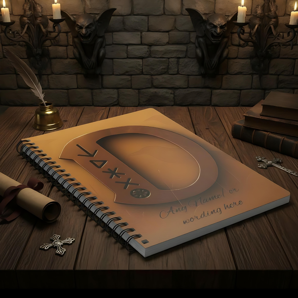 Personalized Norse Witchy Monogram A5 Notebook, Custom Journal,Monogram Notebook, Grimoire Journal, Book Of Shadows, Viking Grimoire Journal
