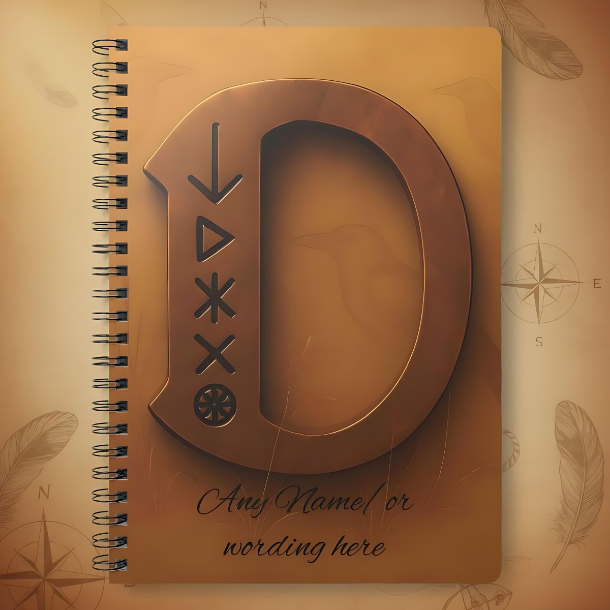 Personalized Norse Witchy Monogram A5 Notebook, Custom Journal,Monogram Notebook, Grimoire Journal, Book Of Shadows, Viking Grimoire Journal
