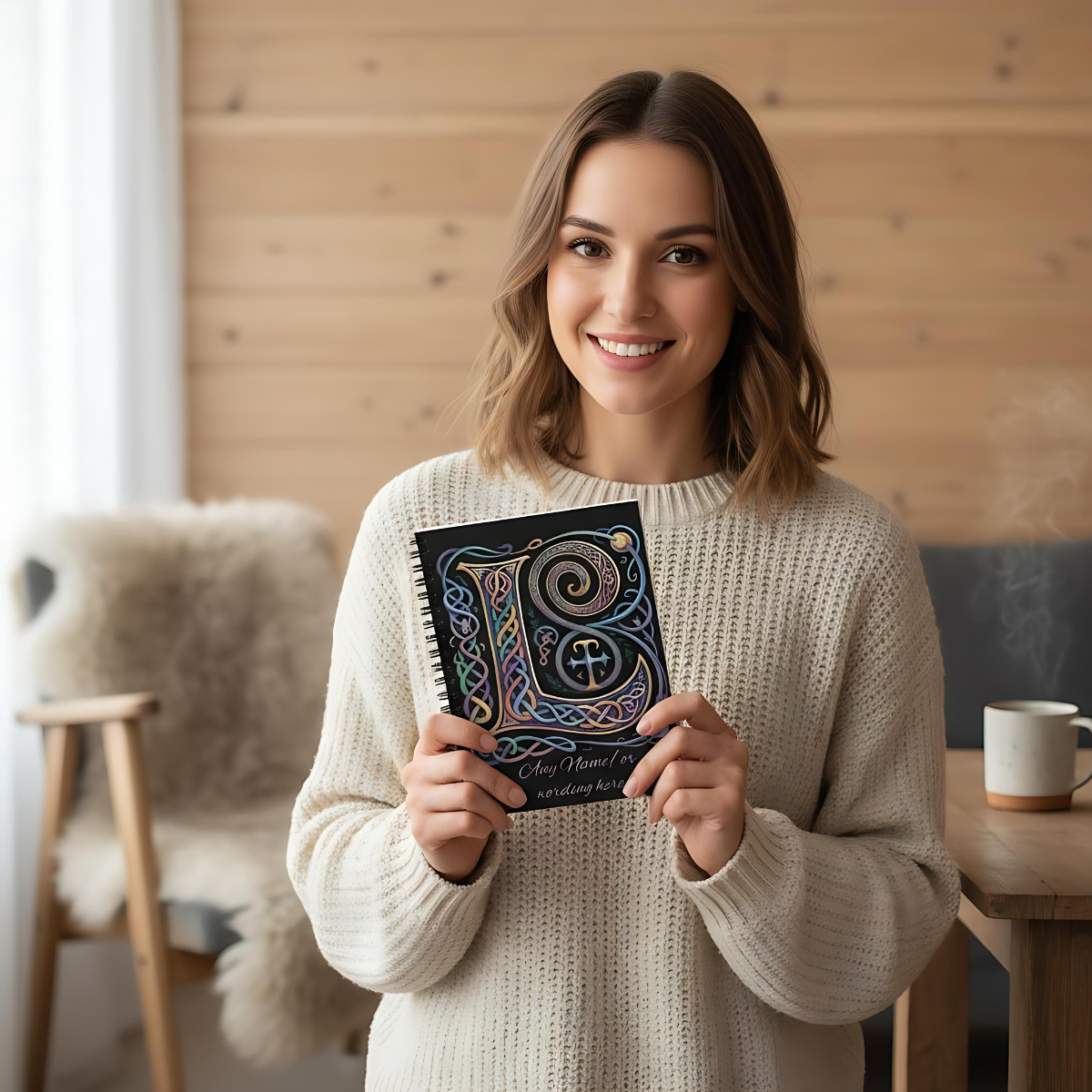 Personalized Norse Witchy Monogram A5 Notebook, Custom Journal,Monogram Notebook, Grimoire Journal, Book Of Shadows, Viking Grimoire Journal