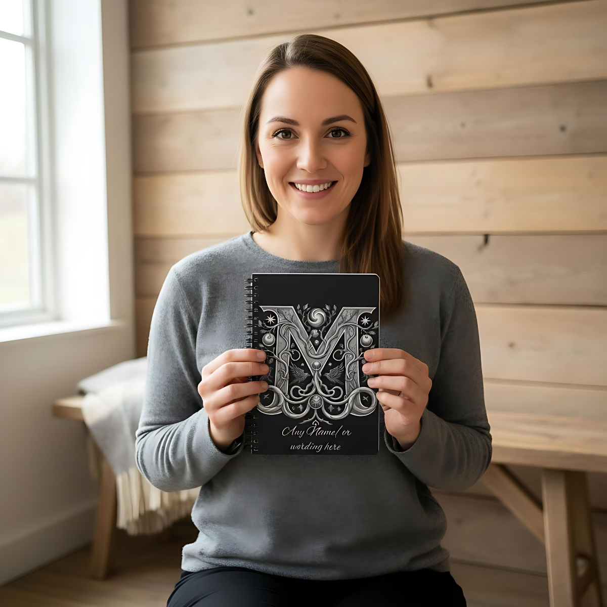 Personalized Norse Witchy Monogram A5 Notebook, Custom Journal.