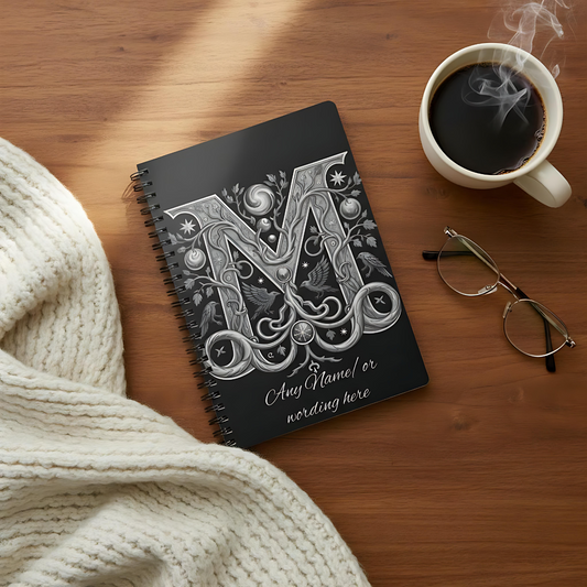 Personalized Norse Witchy Monogram A5 Notebook, Custom Journal.