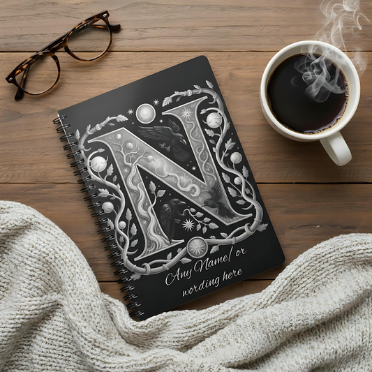 Personalized Norse Witchy Monogram A5 Notebook, Custom Journal.