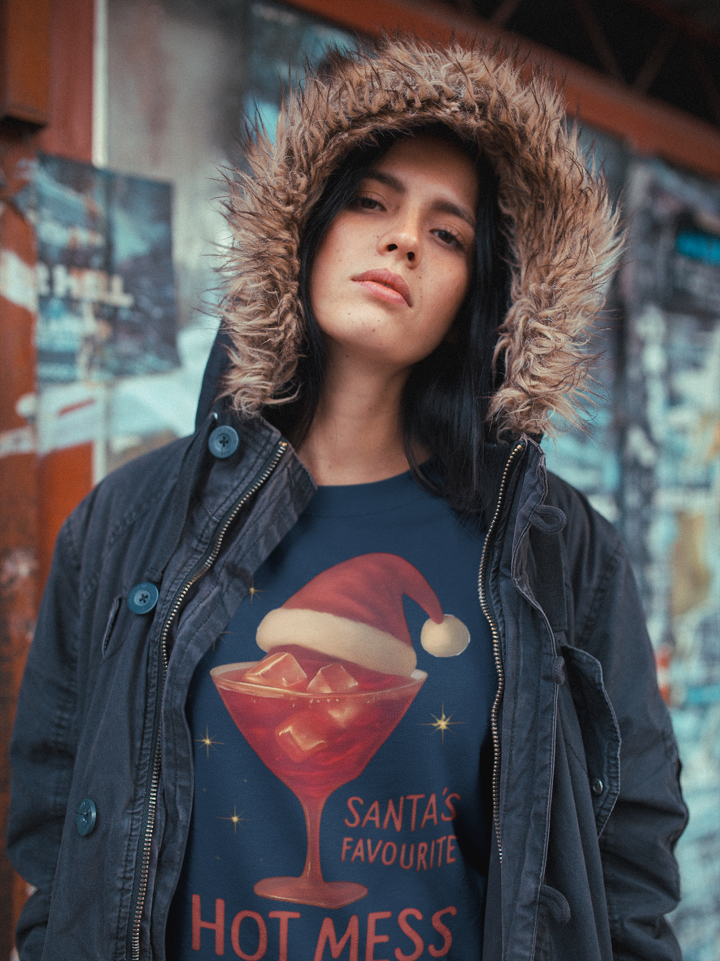 Santa's Favorite Hot Mess Sweater, Christmas Martini, Ugly Christmas Jumper.