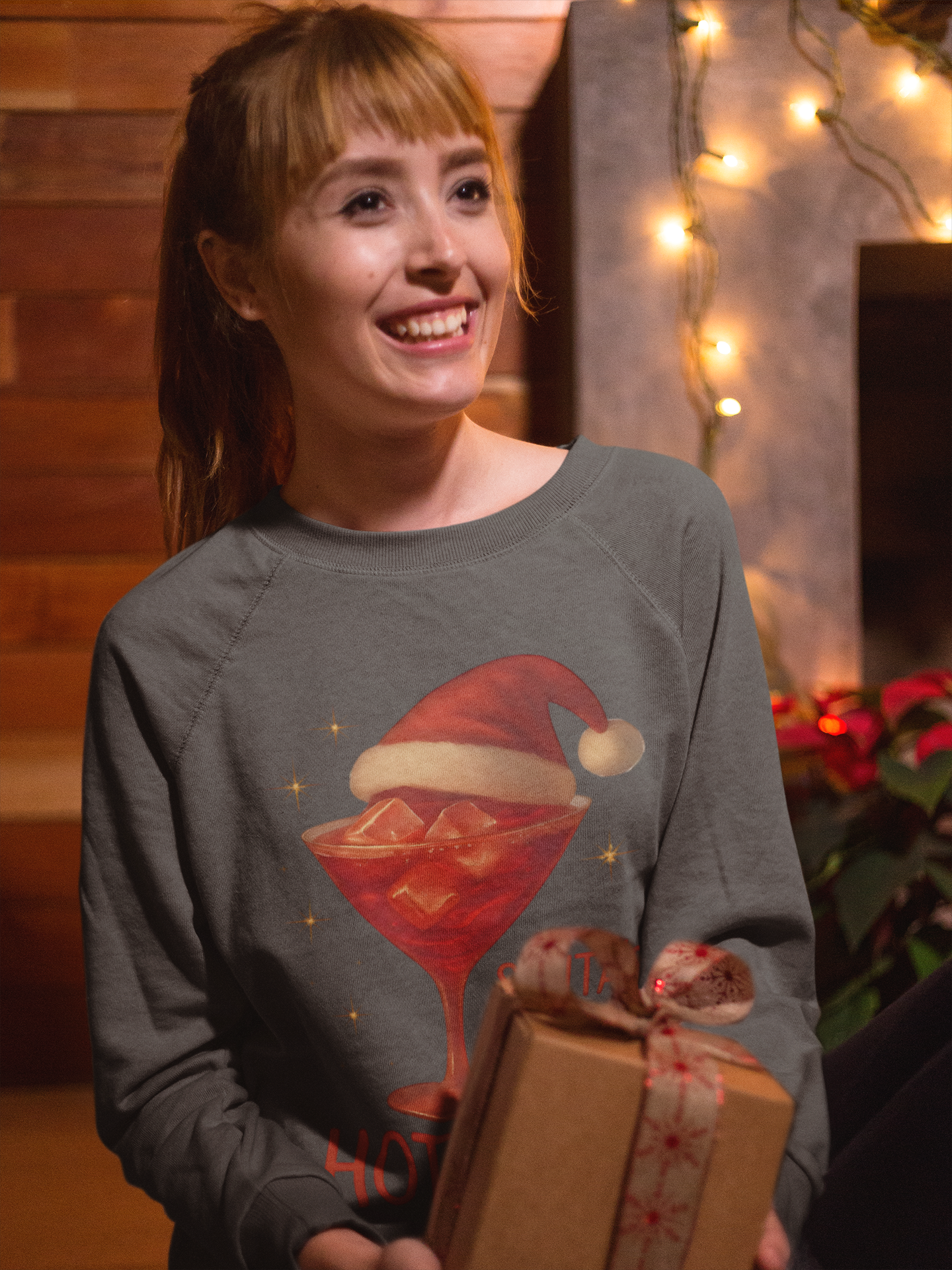 Santa's Favorite Hot Mess Sweater, Christmas Martini, Ugly Christmas Jumper.