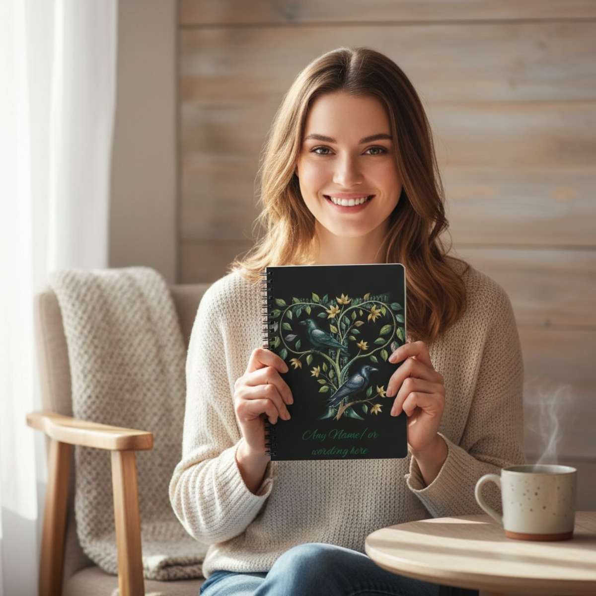 Personalized Norse Witchy Monogram A5 Notebook, Custom Journal,Monogram Notebook, Grimoire Journal, Book Of Shadows, Viking Grimoire Journal