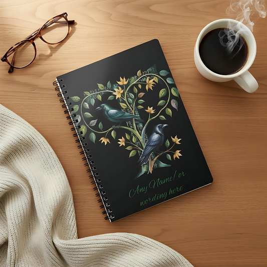 Personalized Norse Witchy Monogram A5 Notebook, Custom Journal,Monogram Notebook, Grimoire Journal, Book Of Shadows, Viking Grimoire Journal