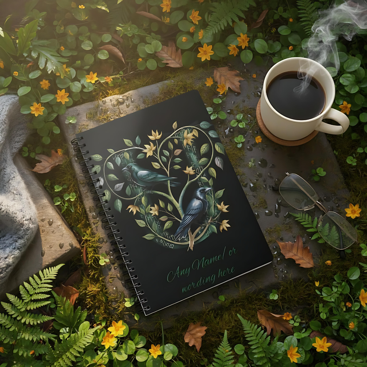 Personalized Norse Witchy Monogram A5 Notebook, Custom Journal, Monogram  Letter "U" Notebook.