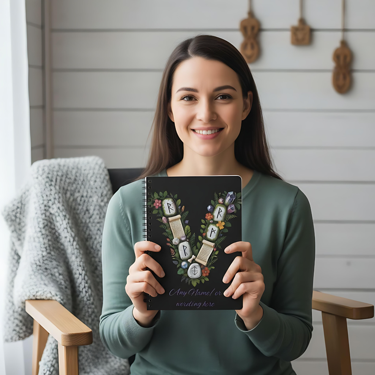 Personalized Norse Witchy Monogram A5 Notebook, Custom Journal, Monogram  Letter "V" Notebook, Grimoire Journal, Book Of Shadows.