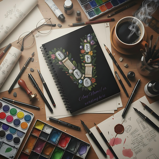 Personalized Norse Witchy Monogram A5 Notebook, Custom Journal, Monogram  Letter "V" Notebook, Grimoire Journal, Book Of Shadows.