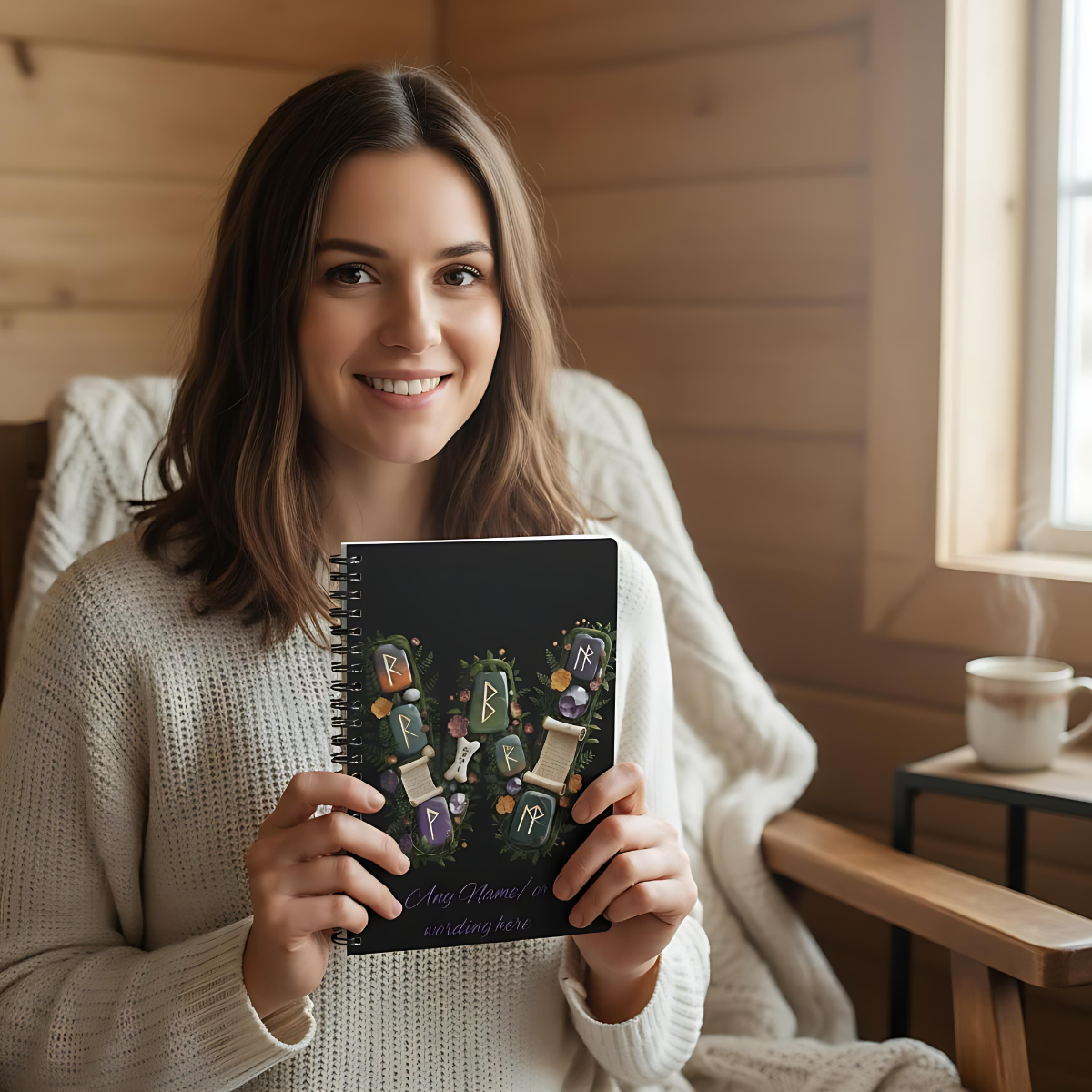 Personalized Norse Witchy Monogram A5 Notebook, Custom Journal, Monogram  Letter "W" Notebook.