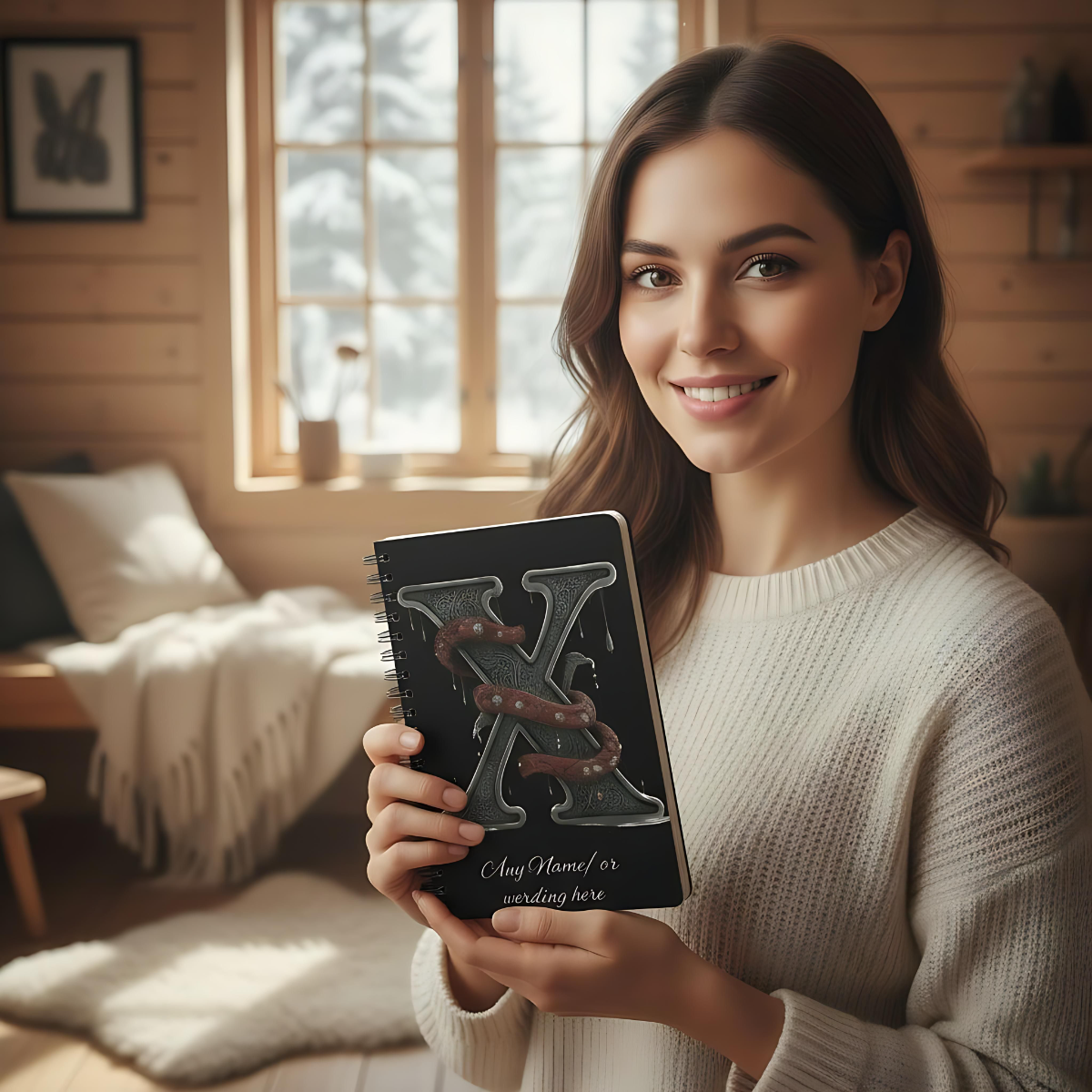 Personalized Norse Witchy Monogram A5 Notebook, Custom Journal, Monogram  Letter "W" Notebook.