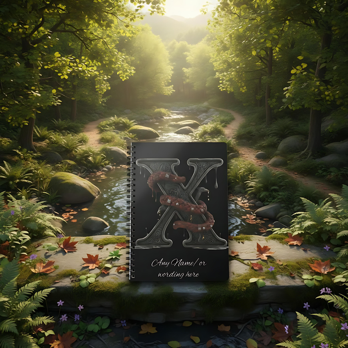 Personalized Norse Witchy Monogram A5 Notebook, Custom Journal, Monogram  Letter "W" Notebook.