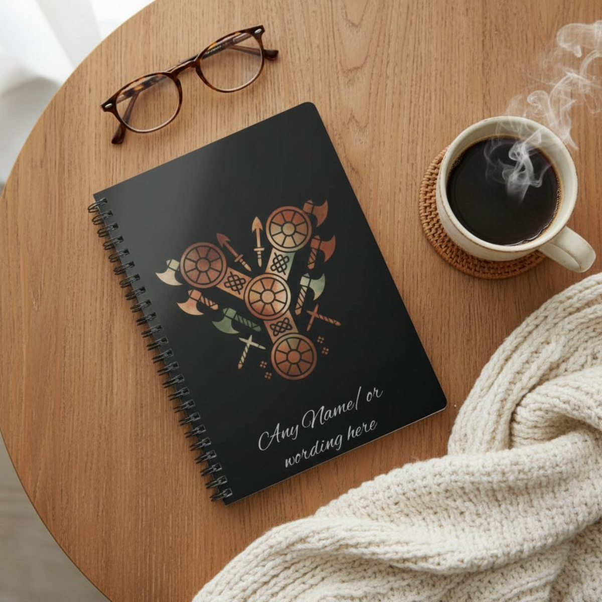 Personalized Norse Witchy Monogram A5 Notebook, Custom Journal, Monogram  Letter "Y" Notebook.