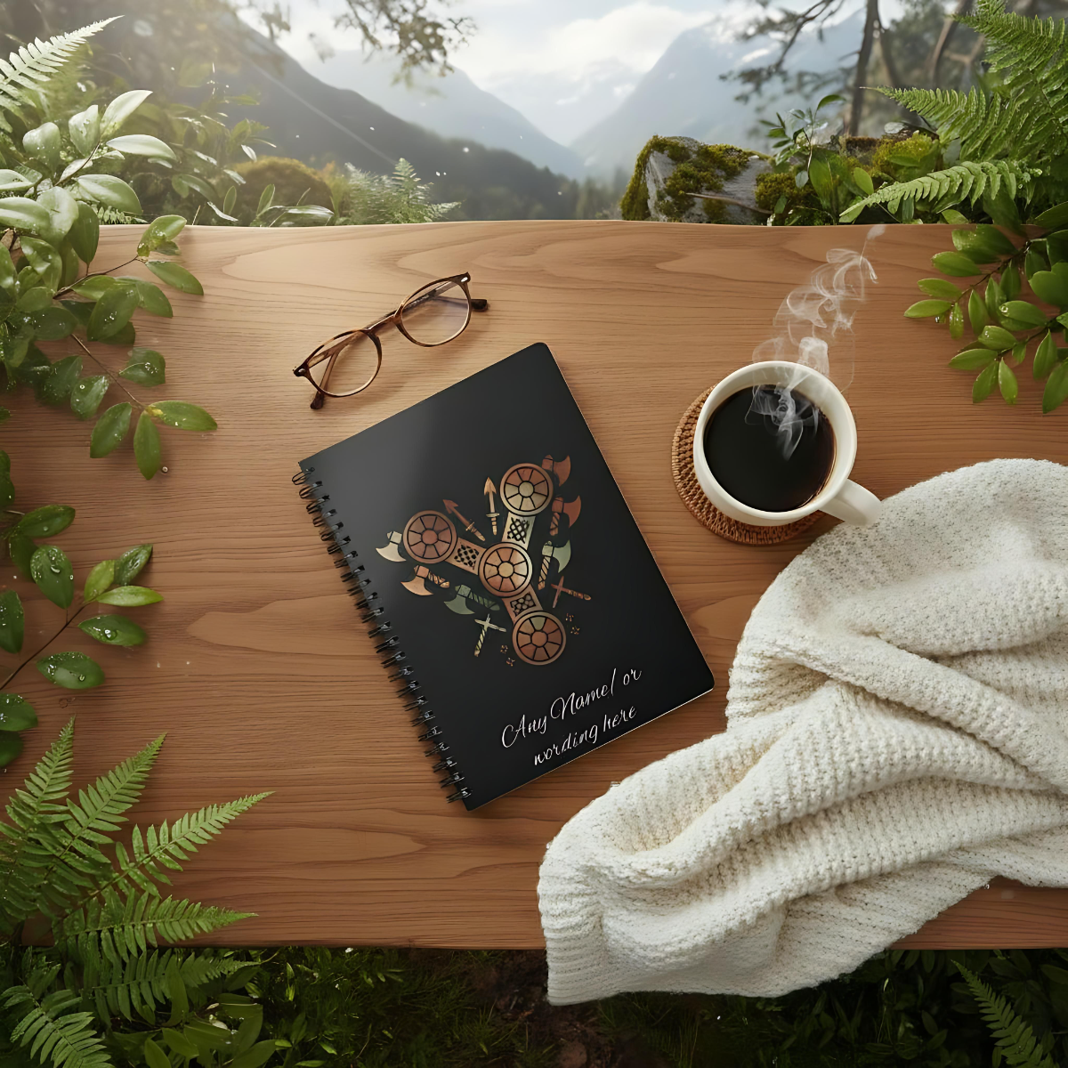 Personalized Norse Witchy Monogram A5 Notebook, Custom Journal, Monogram  Letter "Y" Notebook.