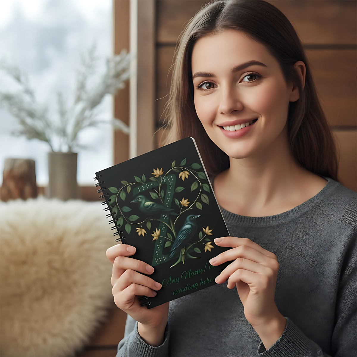 Personalized Norse Witchy Monogram A5 Notebook, Custom Journal, Monogram  Letter "Z" Notebook.