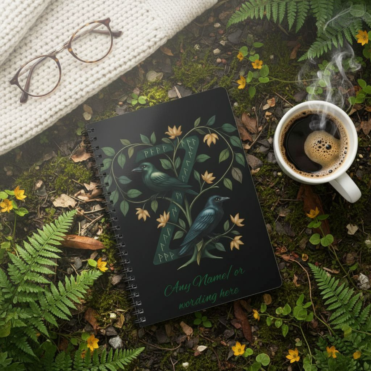 Personalized Norse Witchy Monogram A5 Notebook, Custom Journal, Monogram  Letter "Z" Notebook.