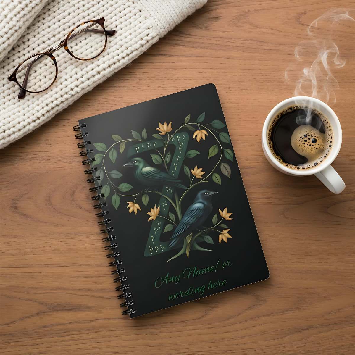 Personalized Norse Witchy Monogram A5 Notebook, Custom Journal, Monogram  Letter "Z" Notebook.