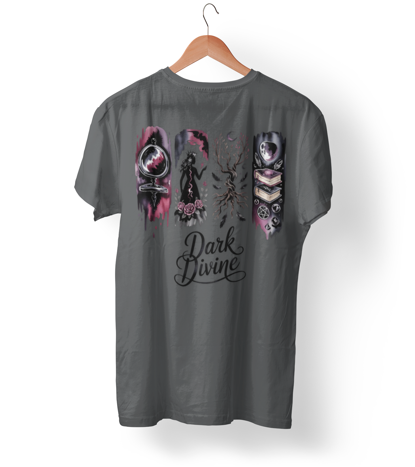 Dark Divine Witchy Glam T-Shirt | Dark Feminine Energy Shirt | Gothic Witchcore Aesthetic Tee |