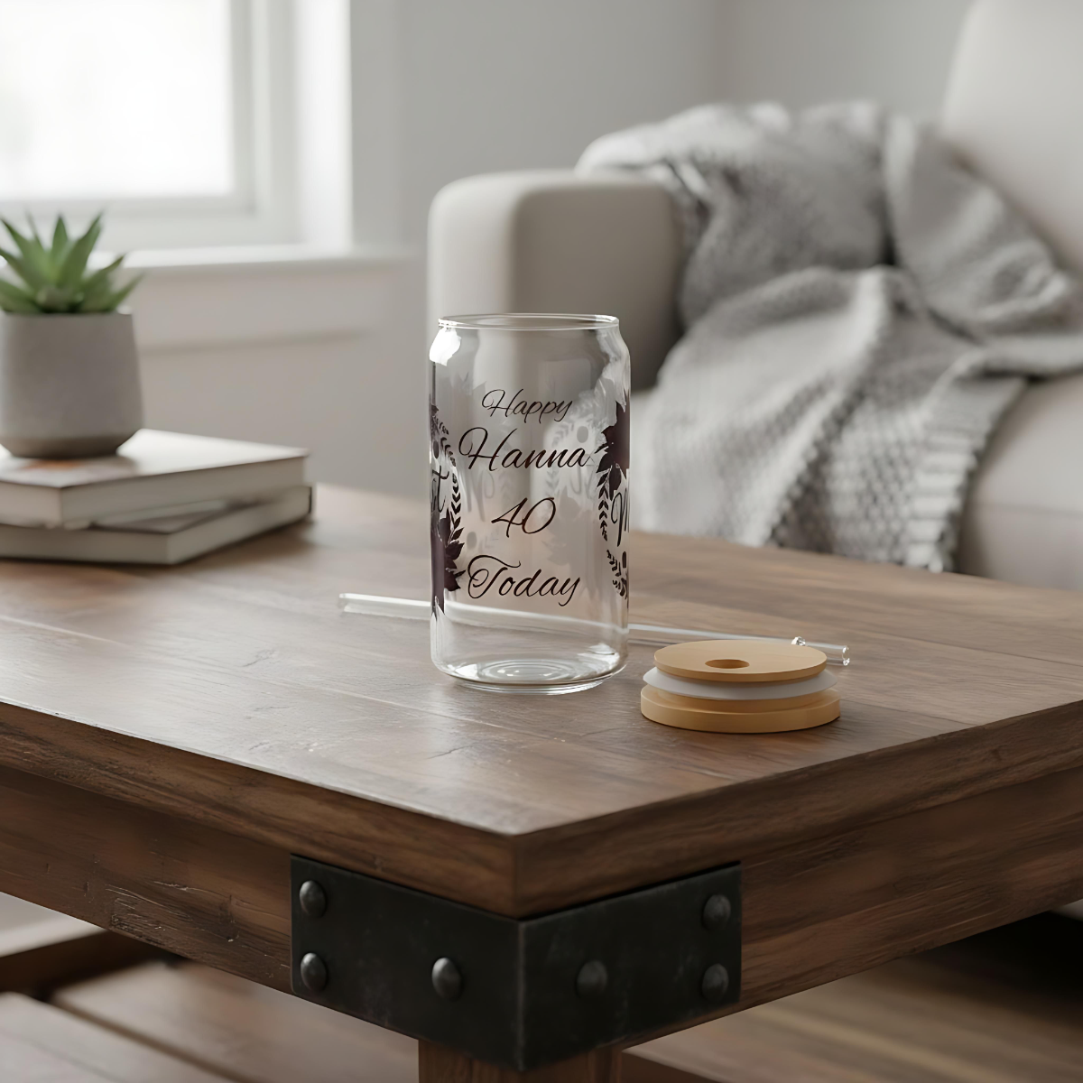 Personalized Manifest Glass Can | Witchy Glam Tumbler with Lid & Straw | Custom Name Manifestation Cup | Dark Feminine Gift for Her