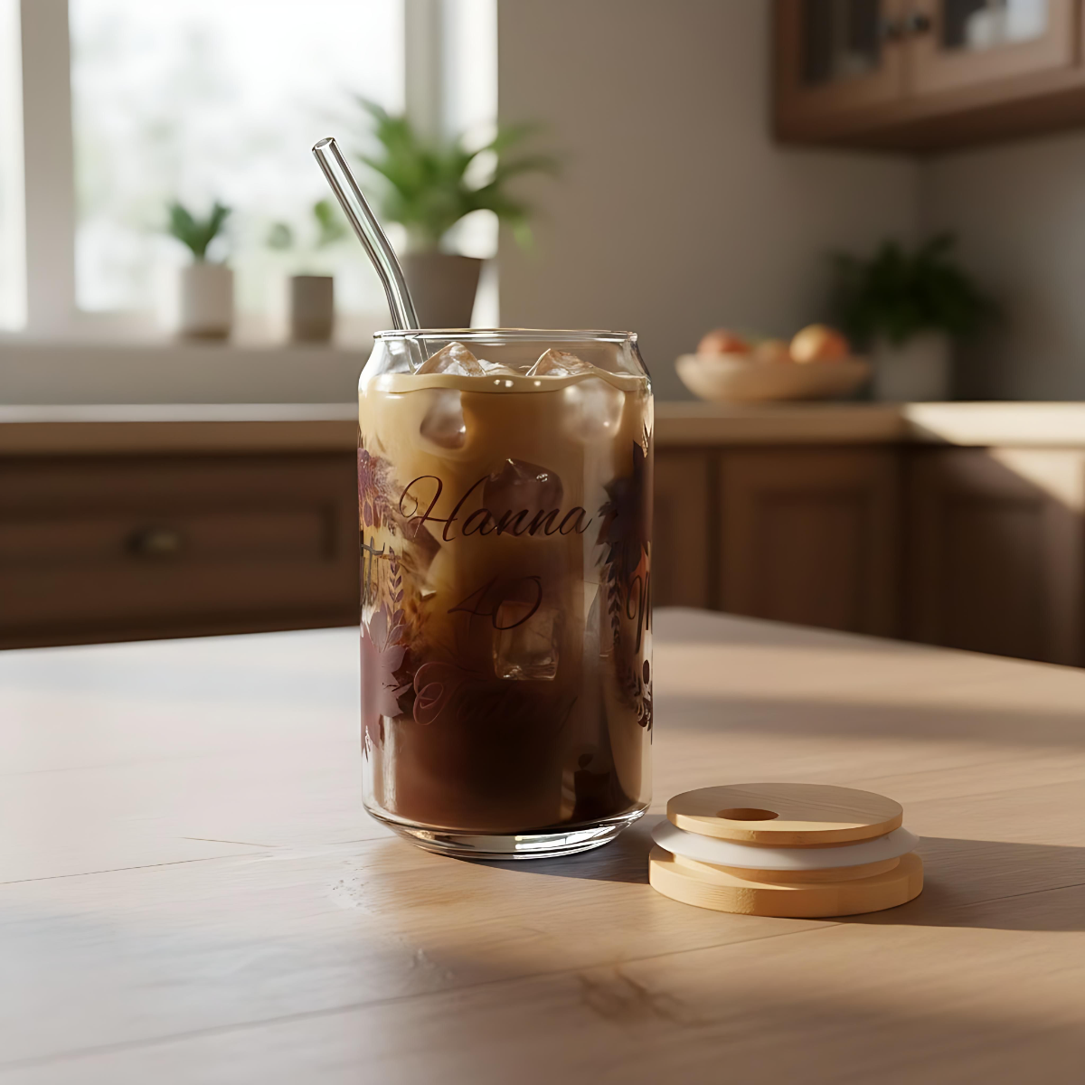 Personalized Manifest Glass Can | Witchy Glam Tumbler with Lid & Straw | Custom Name Manifestation Cup | Dark Feminine Gift for Her