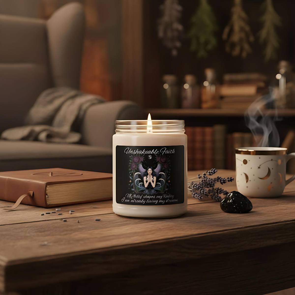 Unshakeable Faith Candle | Confidence Candle| Law of Attraction Candle |Spiritual Gift |Self Love & Meditation Candle |Elegant Scented Decor
