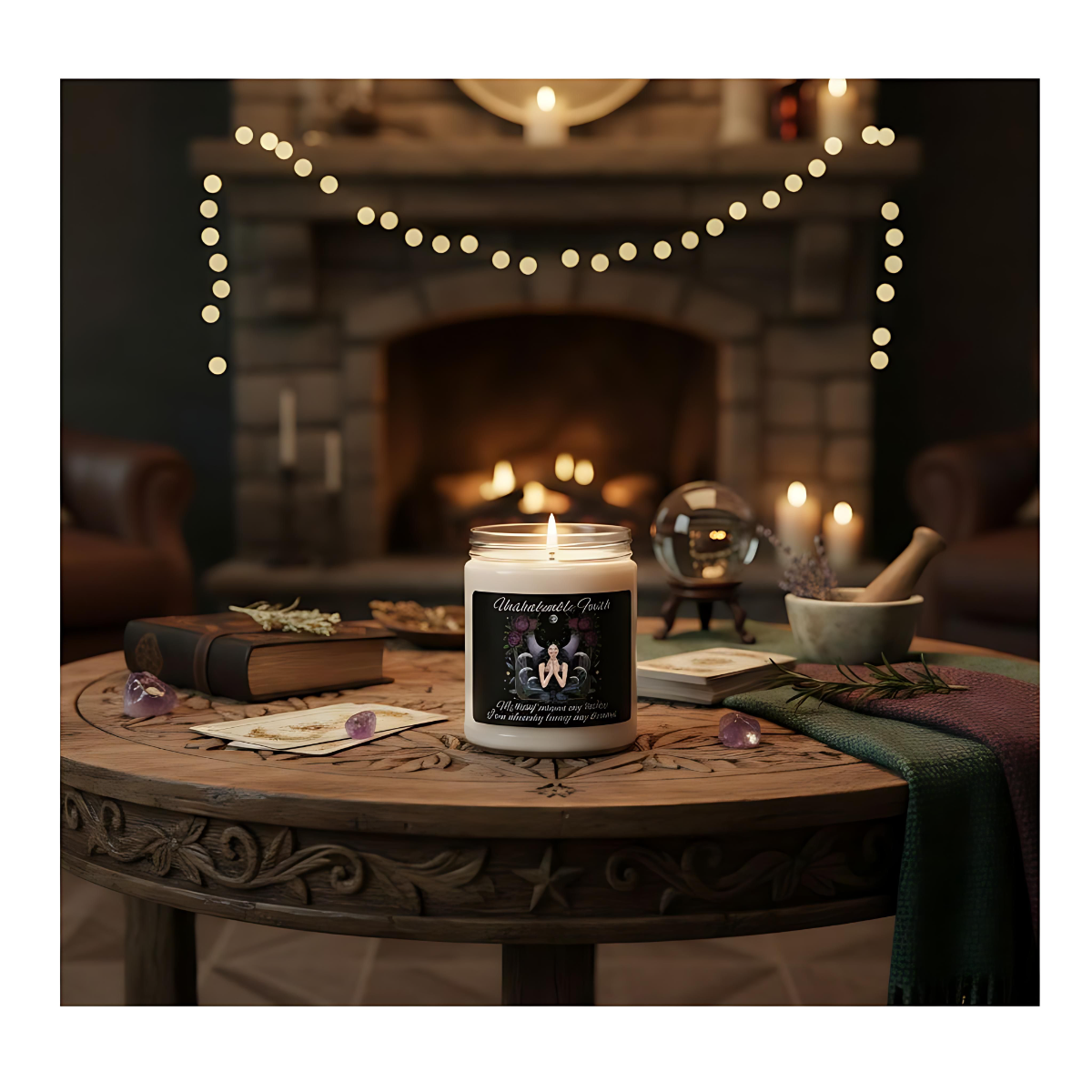 Unshakeable Faith Candle | Confidence Candle| Law of Attraction Candle |Spiritual Gift |Self Love & Meditation Candle |Elegant Scented Decor