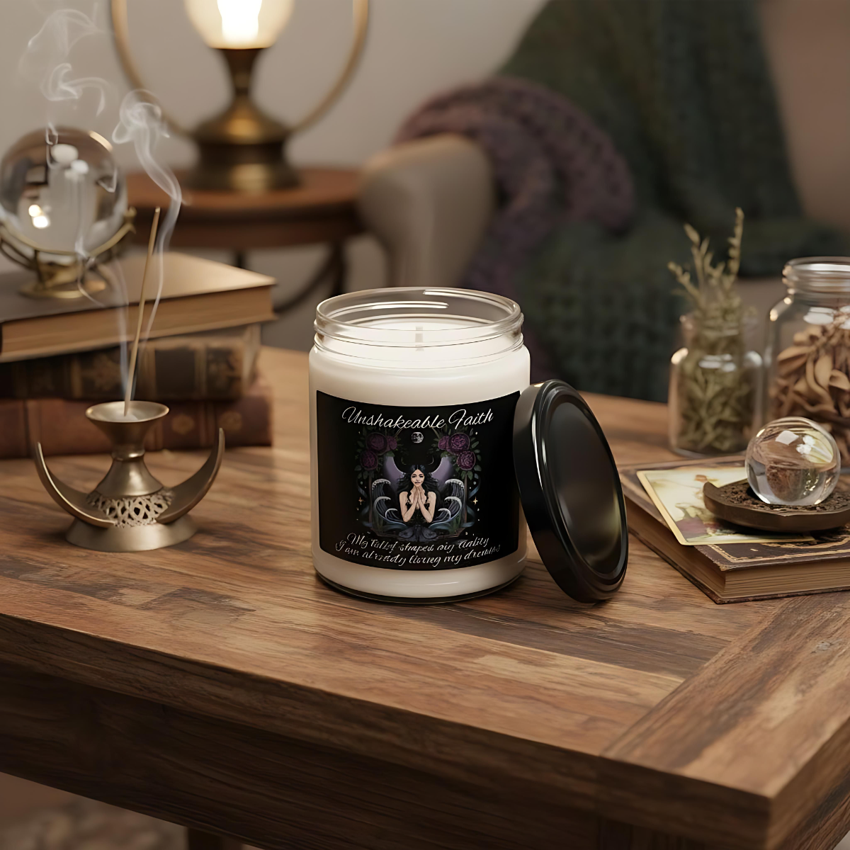 Unshakeable Faith Candle | Confidence Candle| Law of Attraction Candle |Spiritual Gift |Self Love & Meditation Candle |Elegant Scented Decor