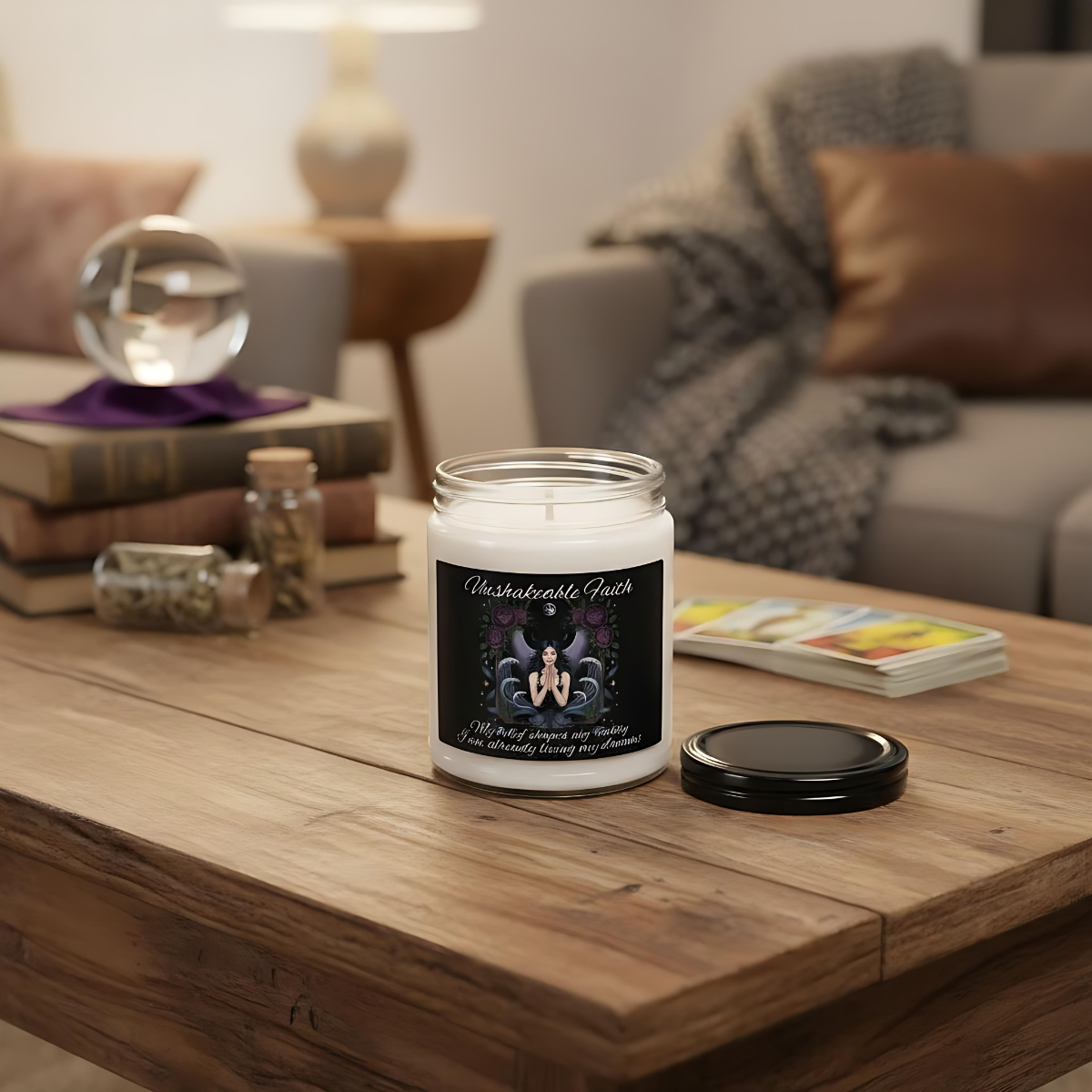 Unshakeable Faith Candle | Confidence Candle| Law of Attraction Candle |Spiritual Gift |Self Love & Meditation Candle |Elegant Scented Decor