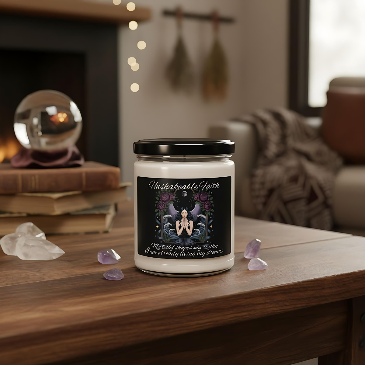 Unshakeable Faith Candle | Confidence Candle| Law of Attraction Candle |Spiritual Gift |Self Love & Meditation Candle |Elegant Scented Decor