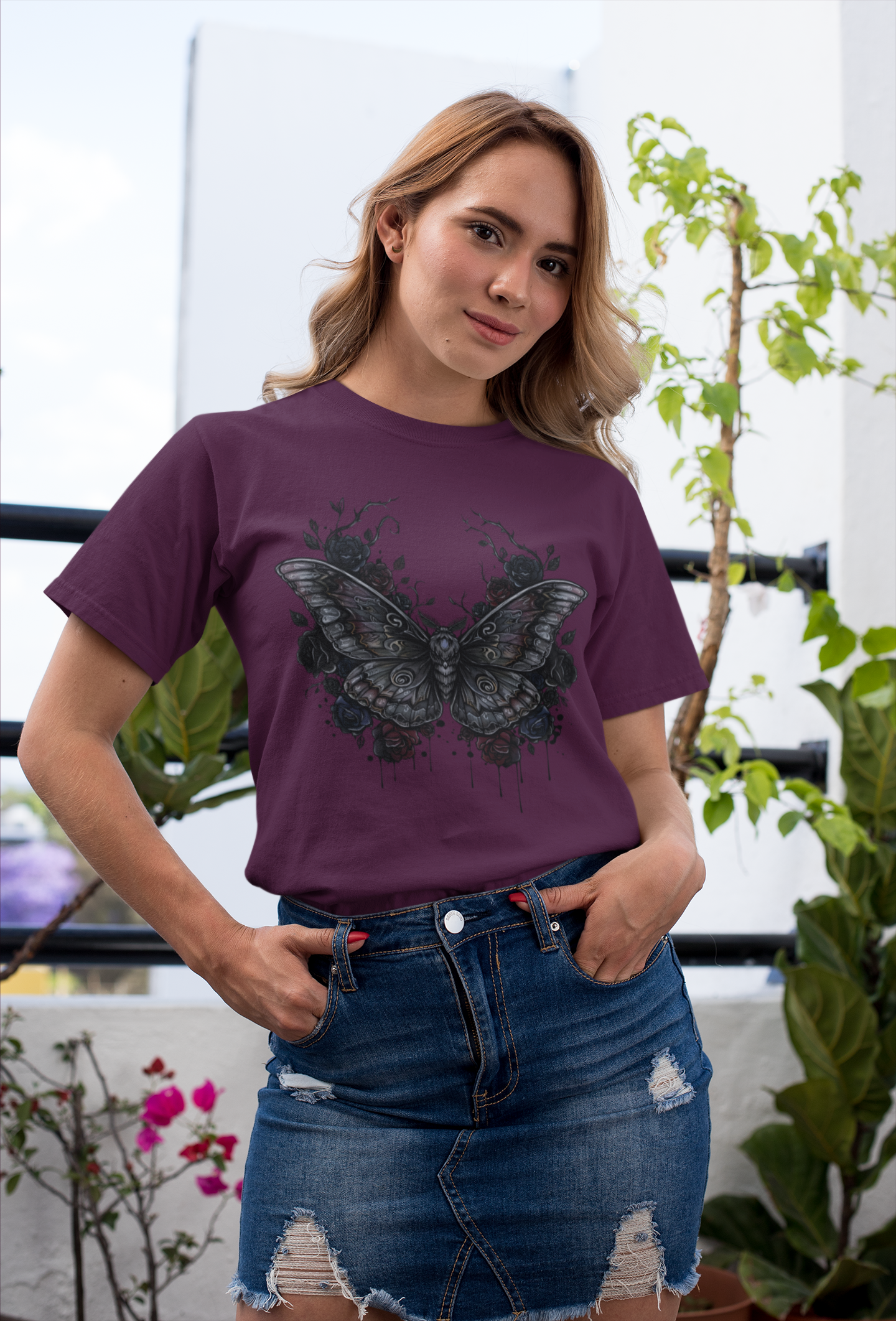 Death Moth Gothic Apparel  | Unisex Cotton Shirt | Dark Aesthetic  | Alternative Goth T-Shirt