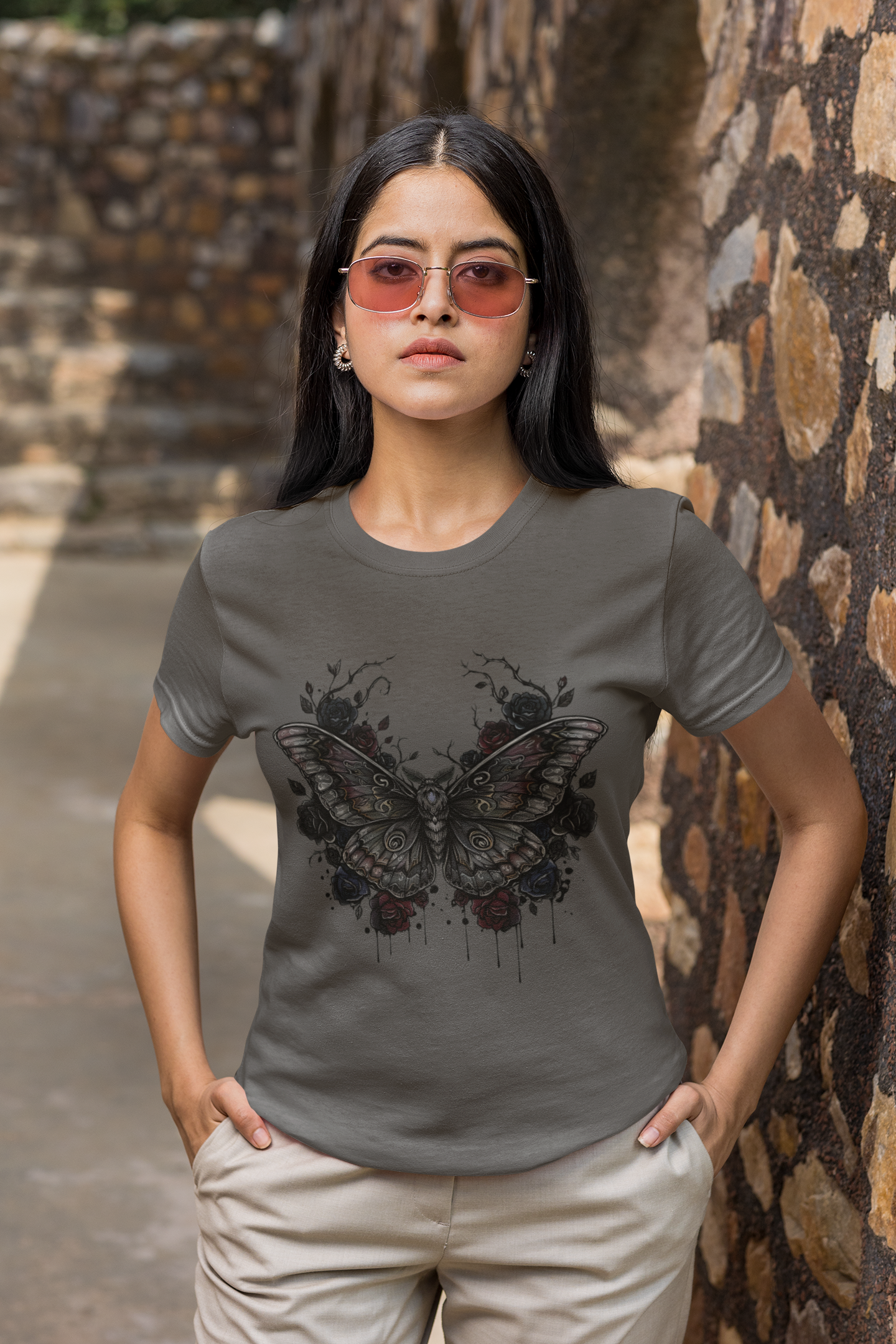 Death Moth Gothic Apparel  | Unisex Cotton Shirt | Dark Aesthetic  | Alternative Goth T-Shirt