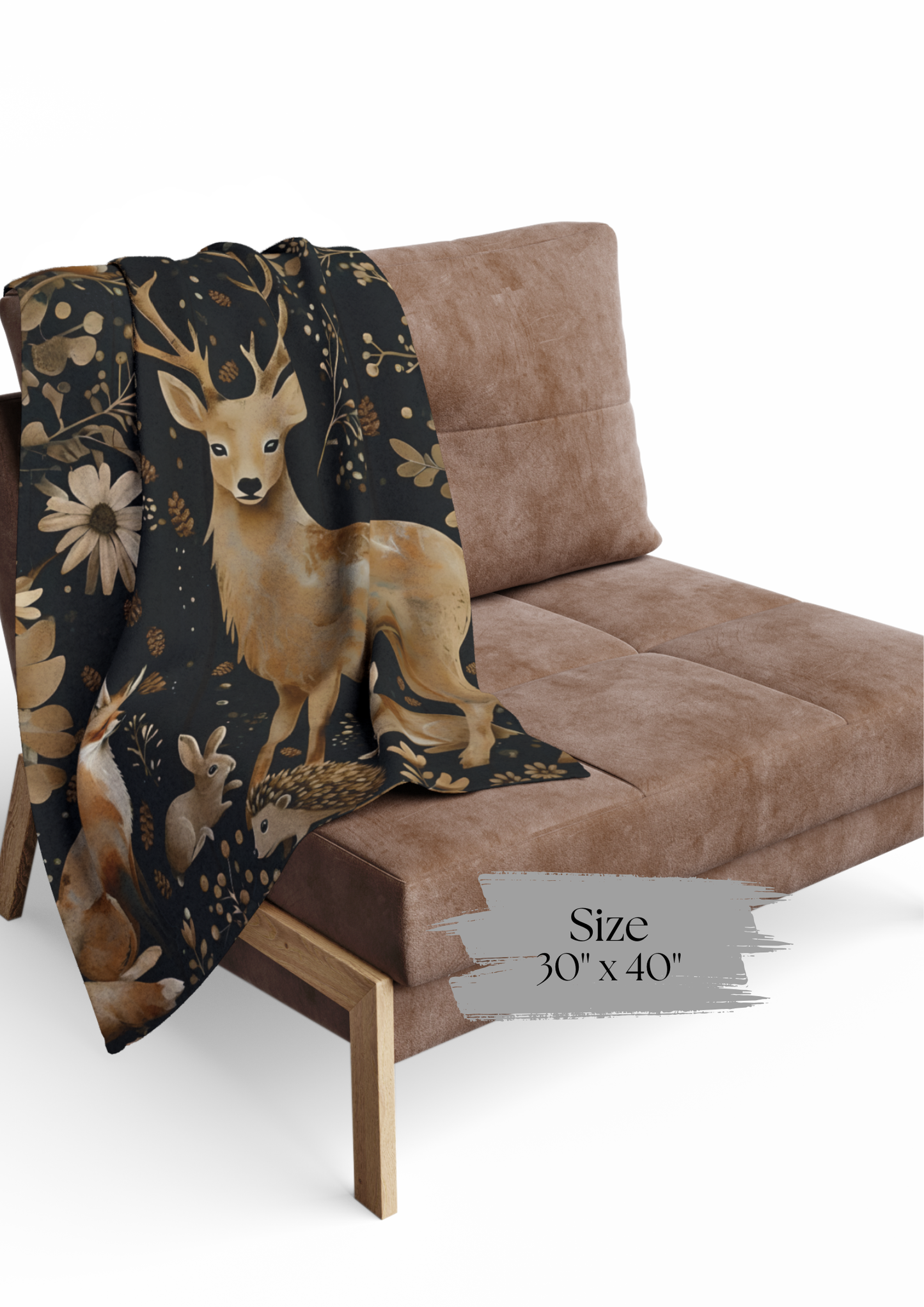 Forest Animal Throw, housewarming blanket, Artic Fleece Throw,  cozy nature home decor.