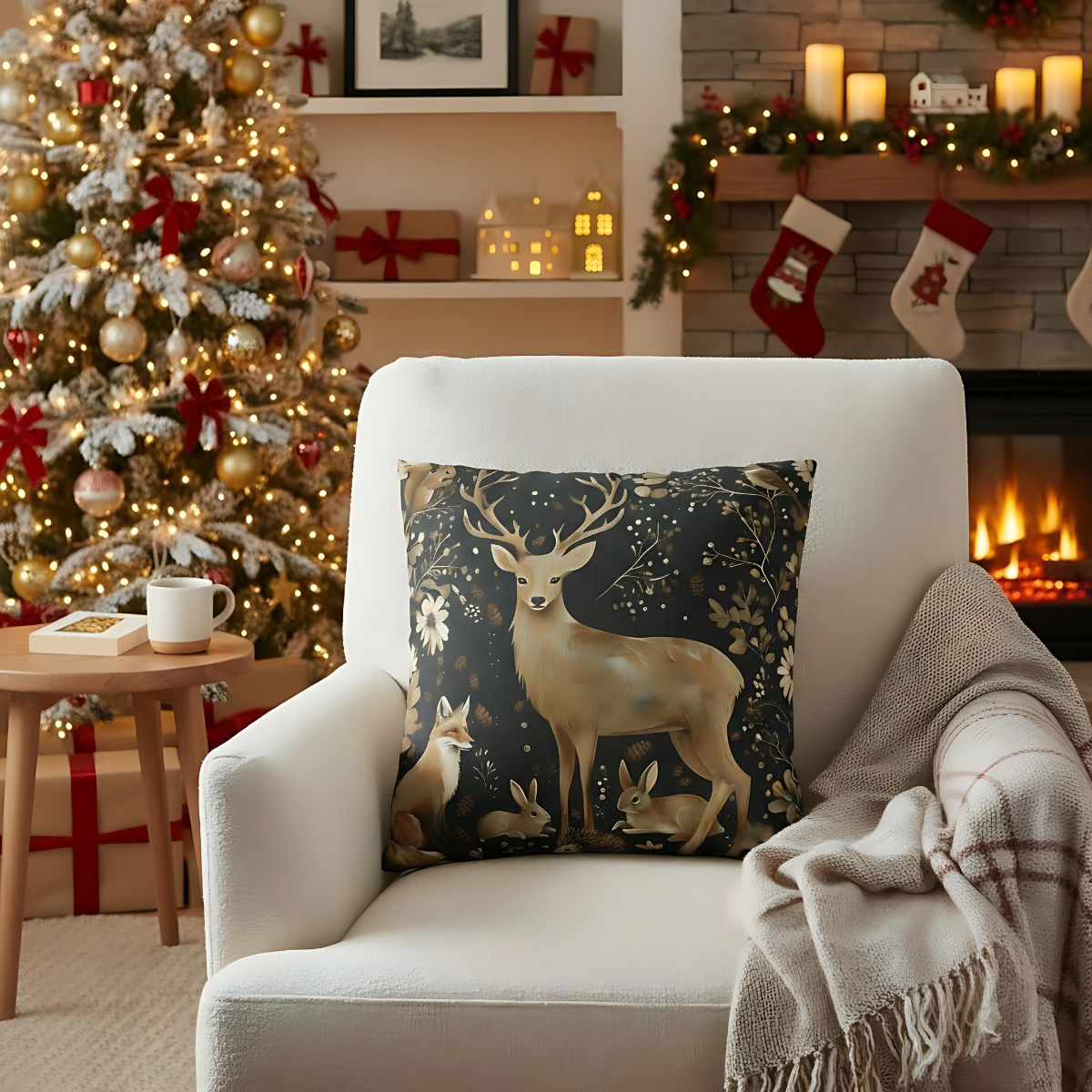 Rustic pillow cover, nature lovers gift, cozy home accent, housewarming gift