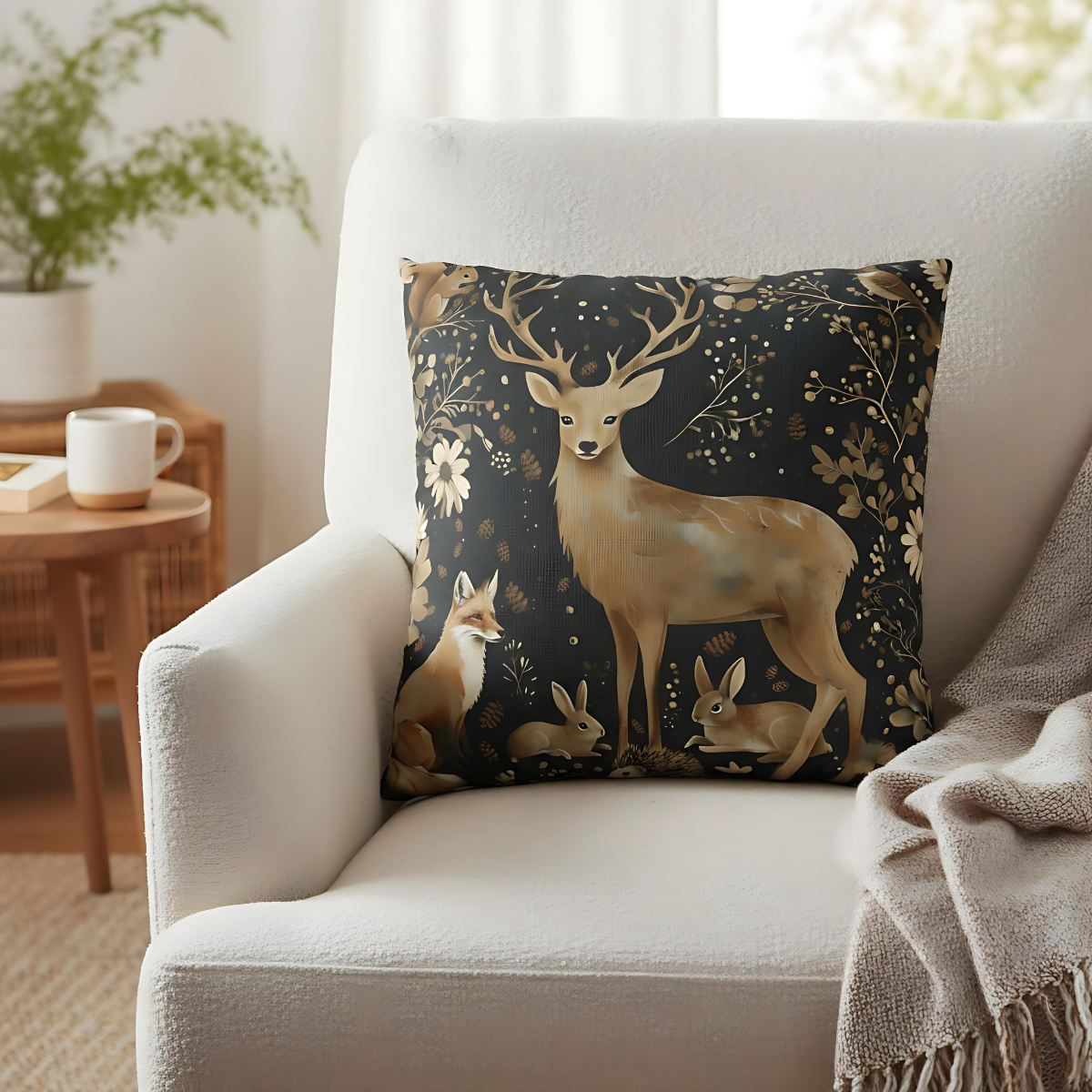 Rustic pillow cover, nature lovers gift, cozy home accent, housewarming gift