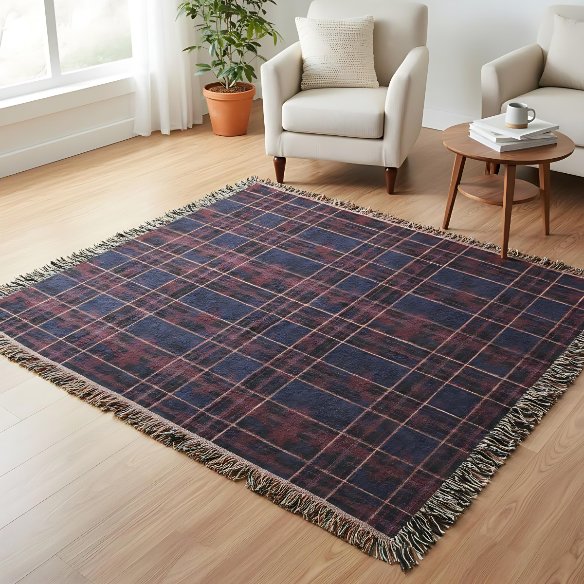 Woven Blanket, Warm Throw for Couch, Stylish Plaid Design, Cozy Home Decor