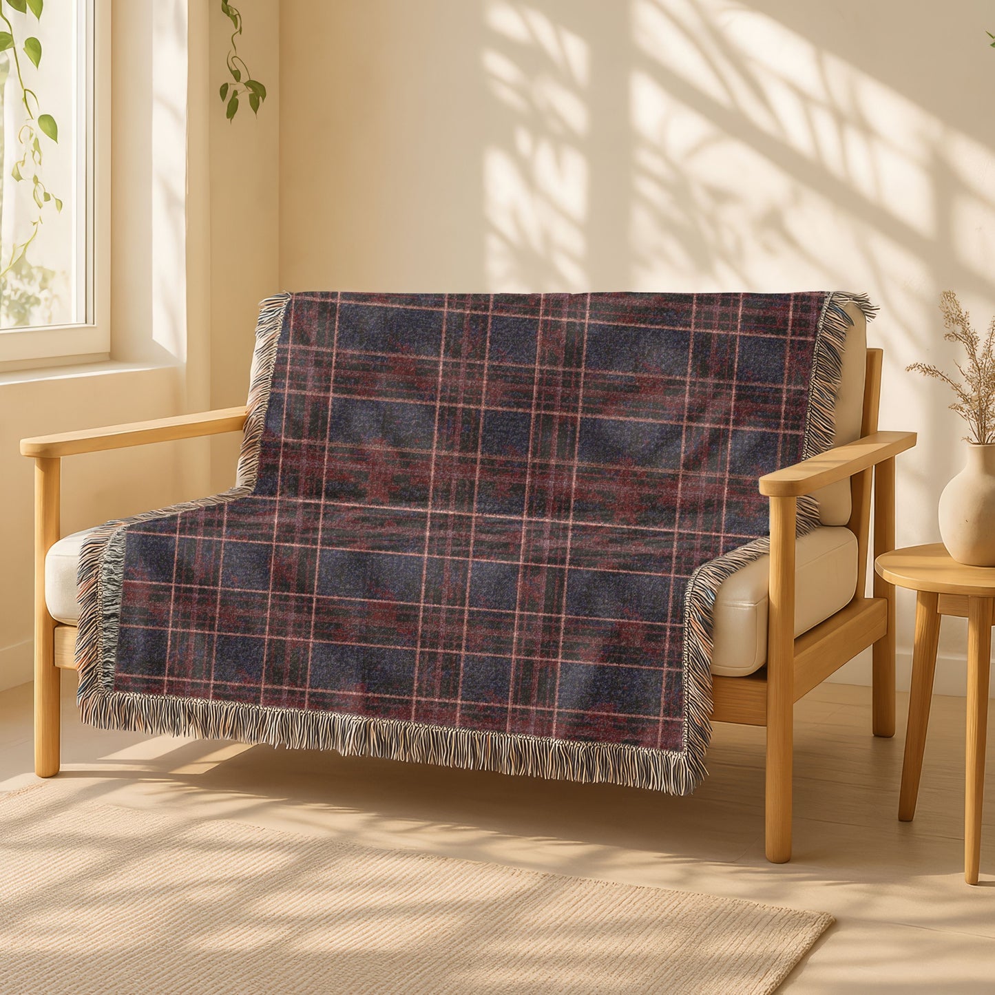 Woven Blanket, Warm Throw for Couch, Stylish Plaid Design, Cozy Home Decor