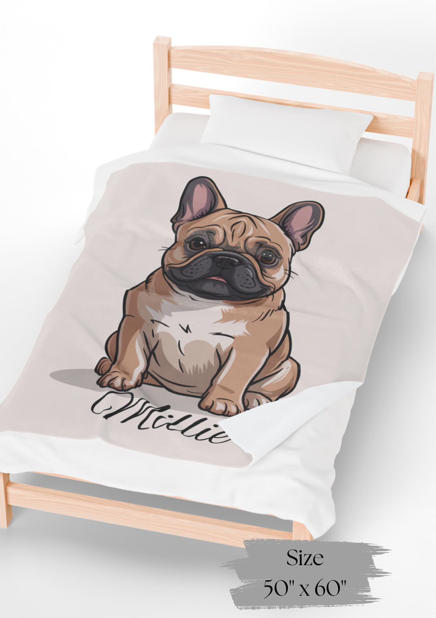 Personalized Dog Blanket | Custom Pet Name Fleece Blanket | frenchie Gift