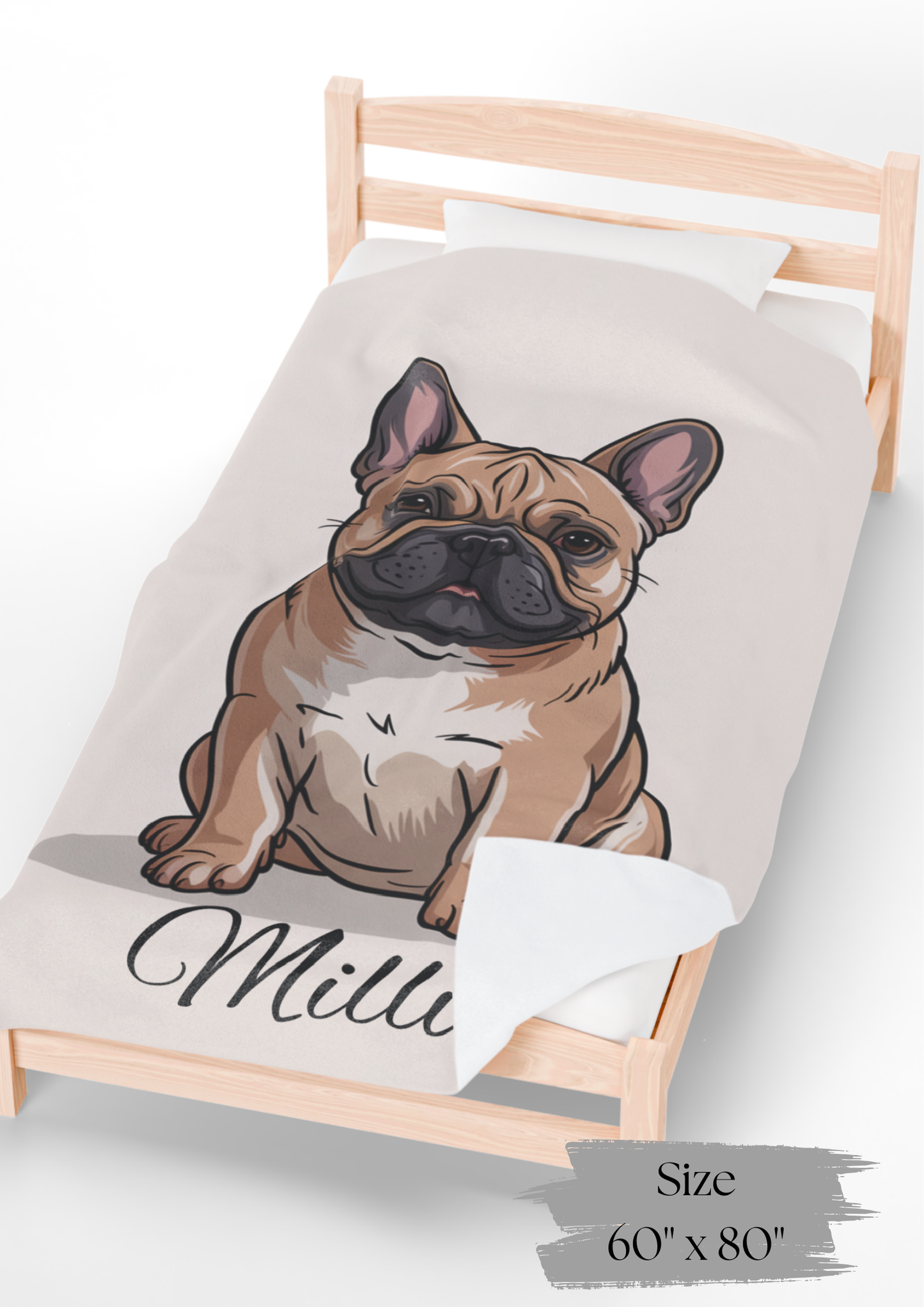 Personalized Dog Blanket | Custom Pet Name Fleece Blanket | frenchie Gift