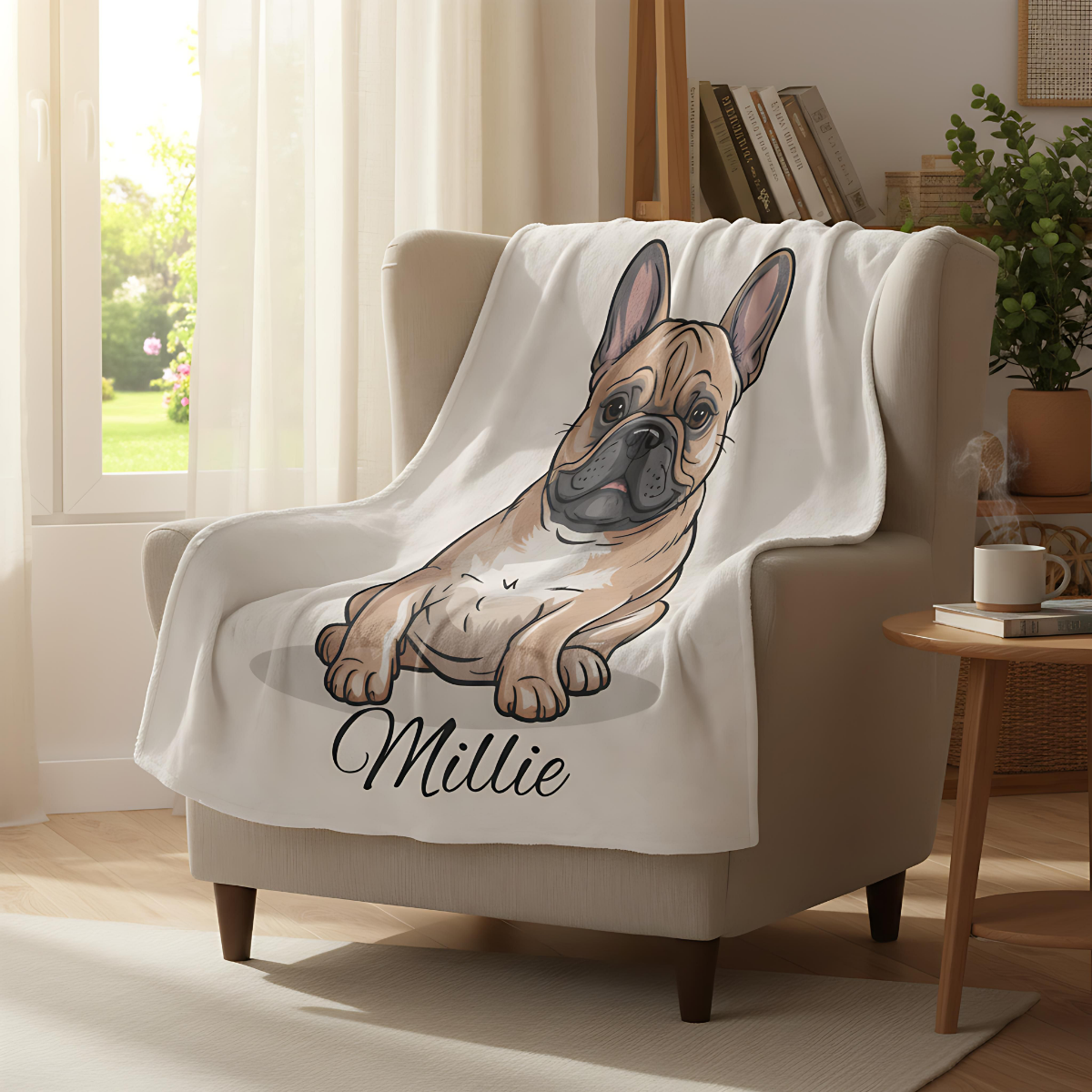 Personalized Dog Blanket | Custom Pet Name Fleece Blanket | frenchie Gift